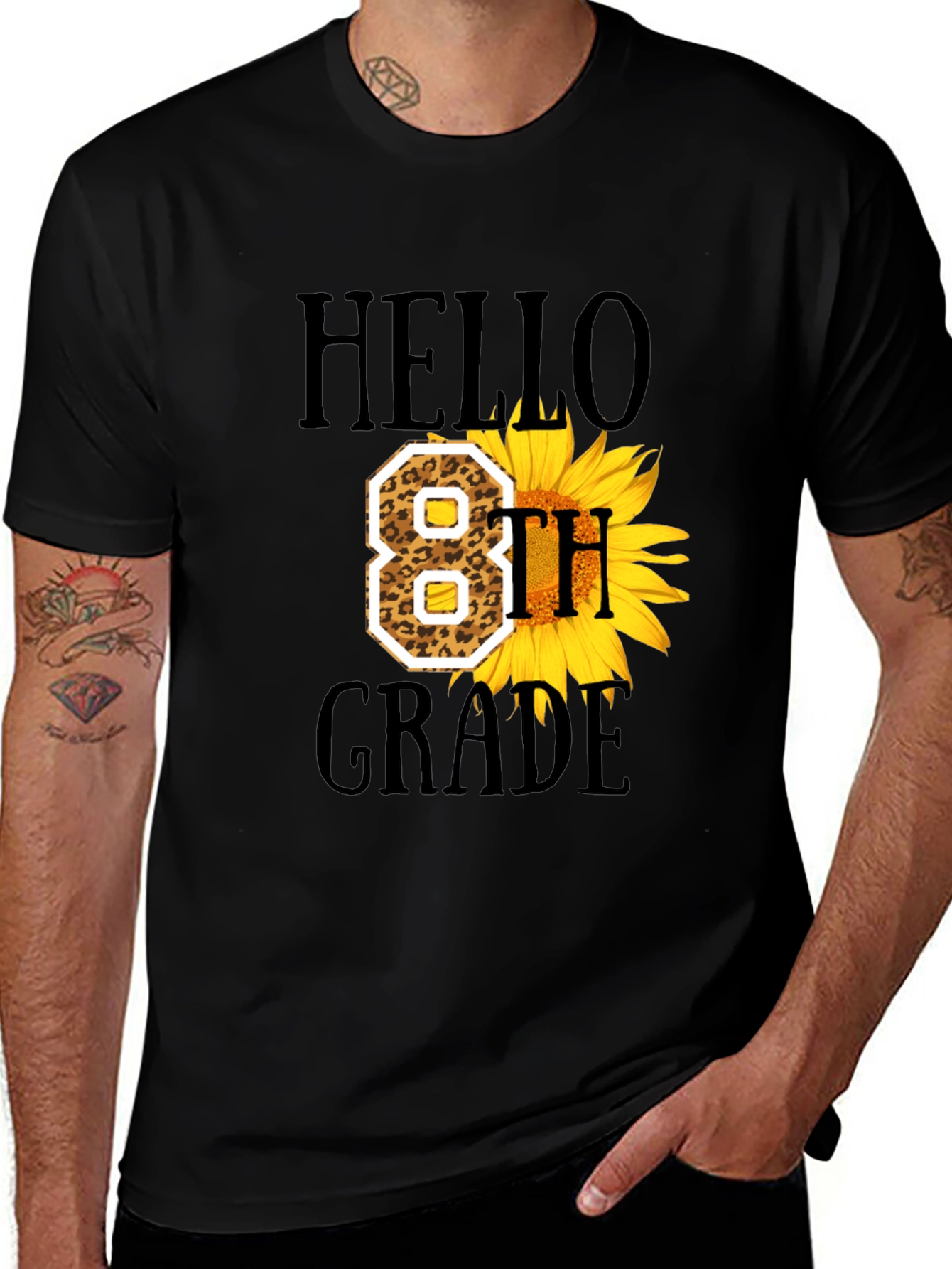Hello 8th Grade Sunflower Graphic Tee