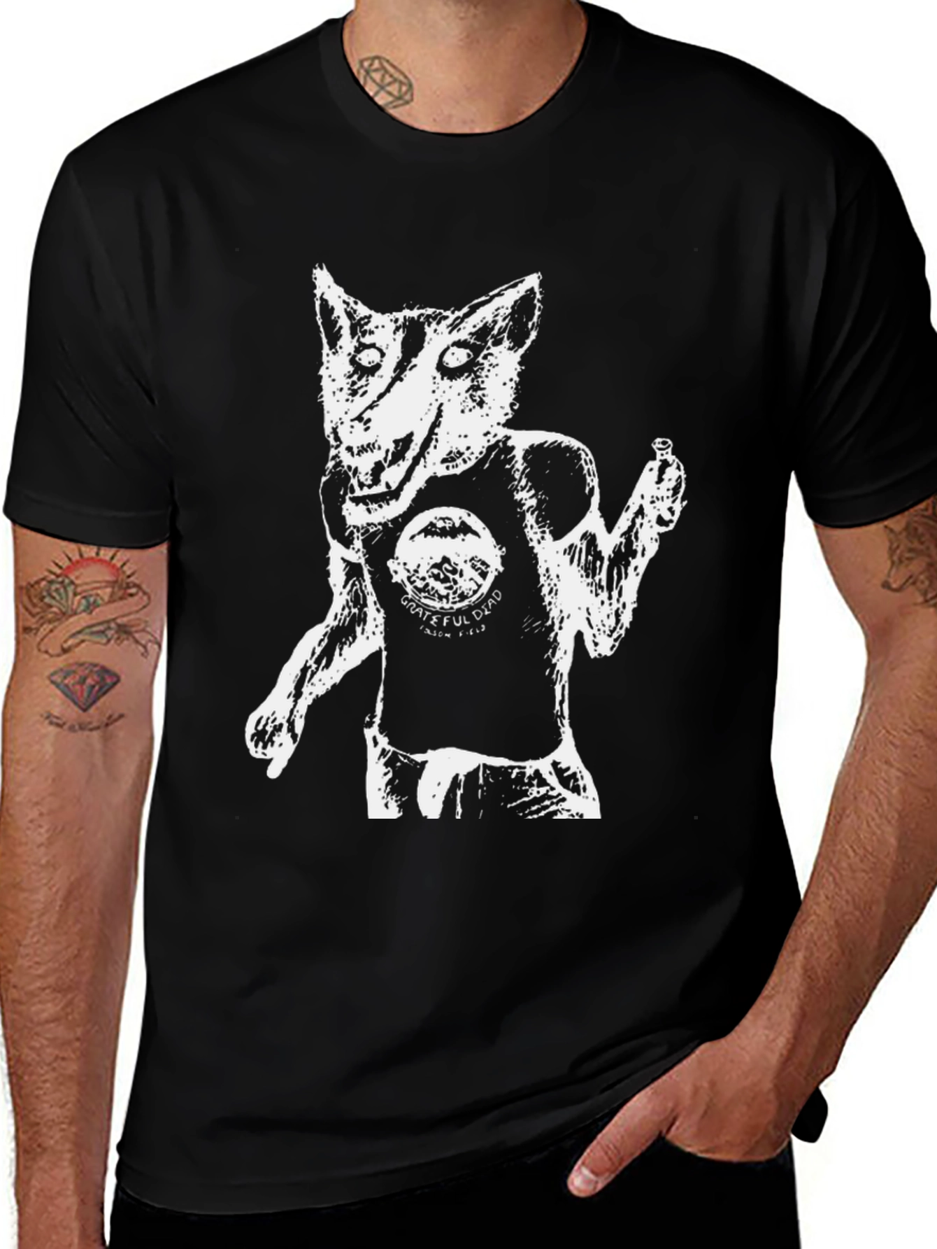 Grateful Dead Wolf T-Shirt Black
