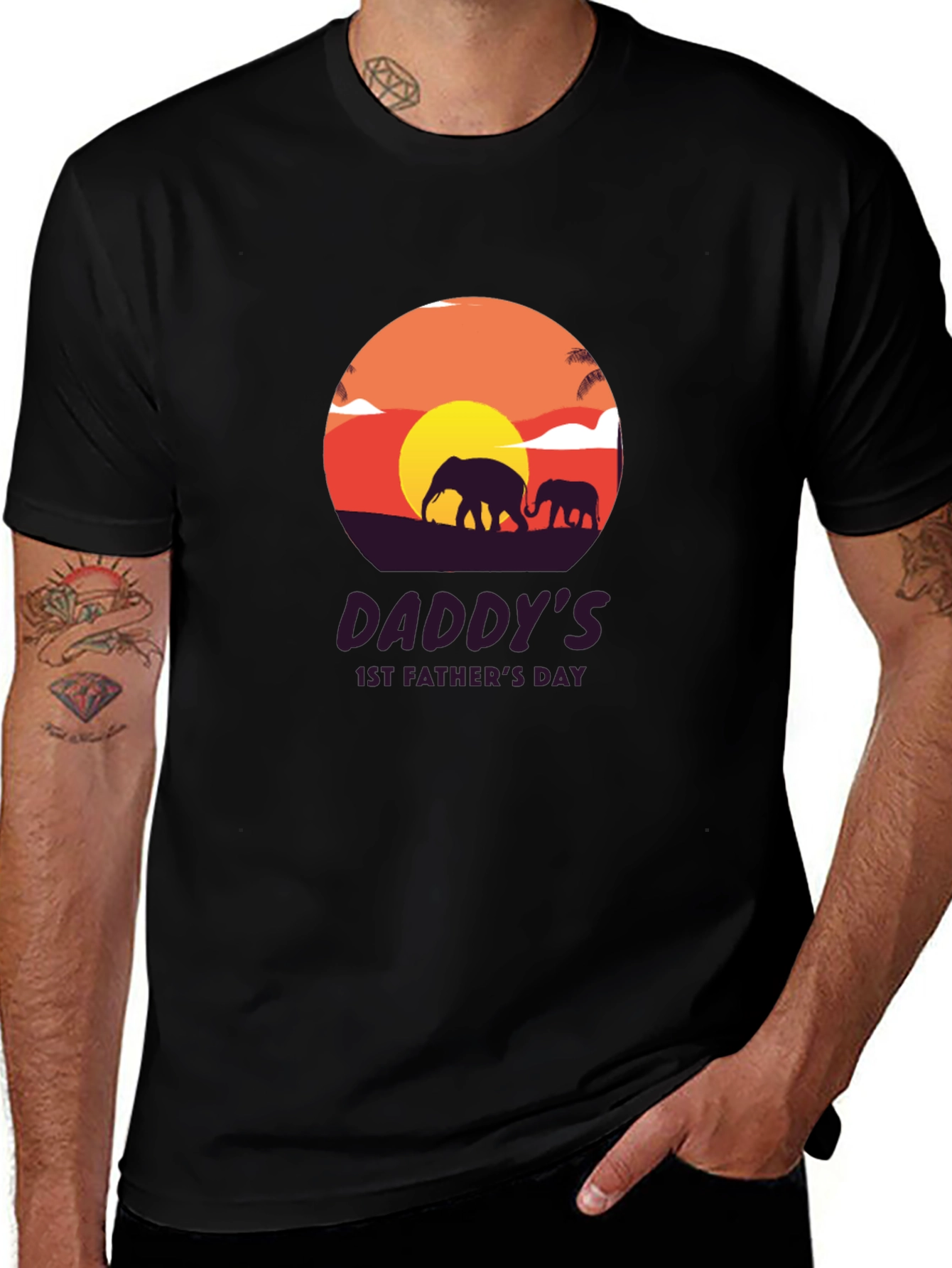 Daddy's 1st Father's Day Elephant Graphic Tee