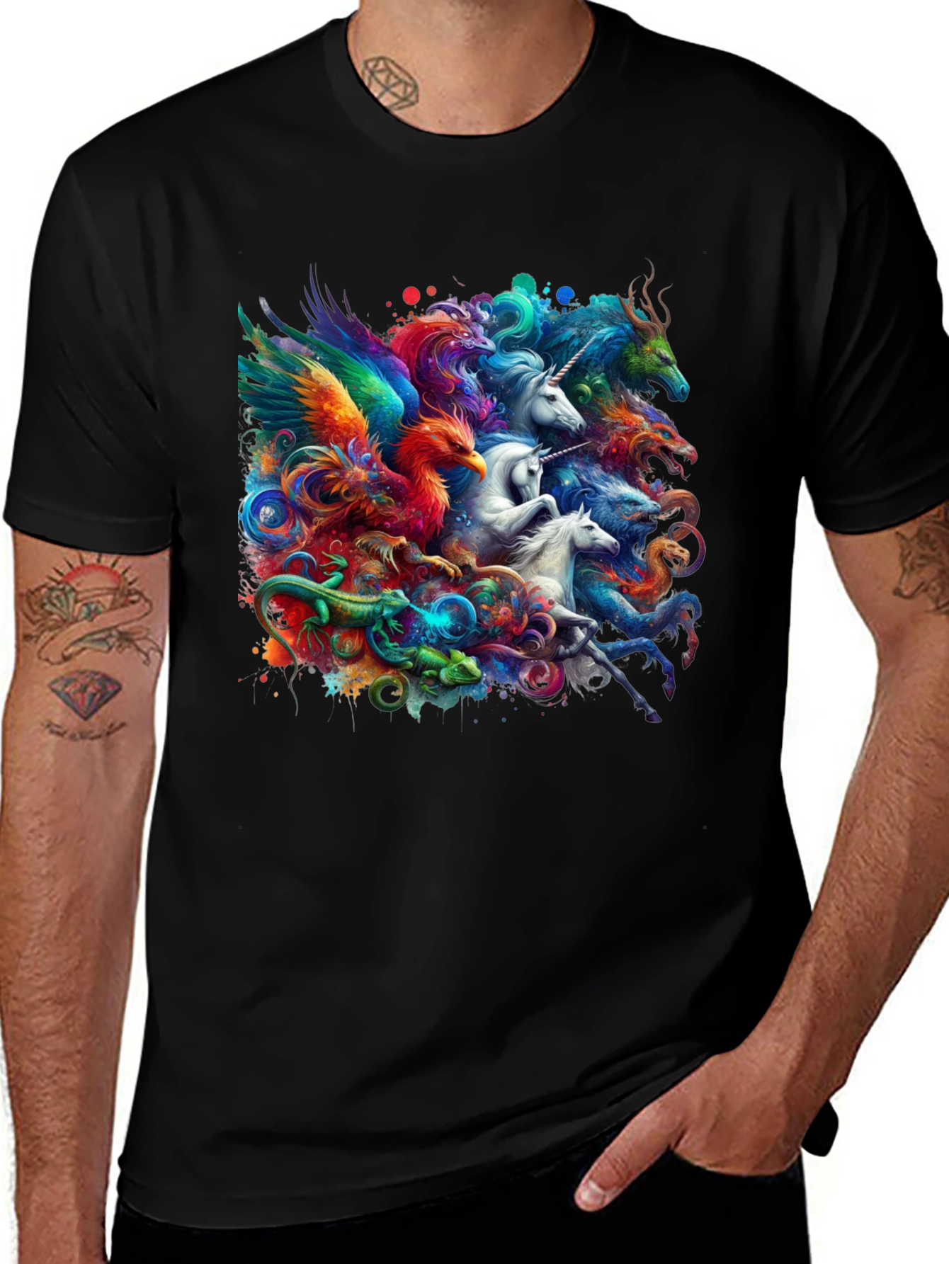 Fantasy Creature T-Shirt: Unicorns, Dragons, Phoenix