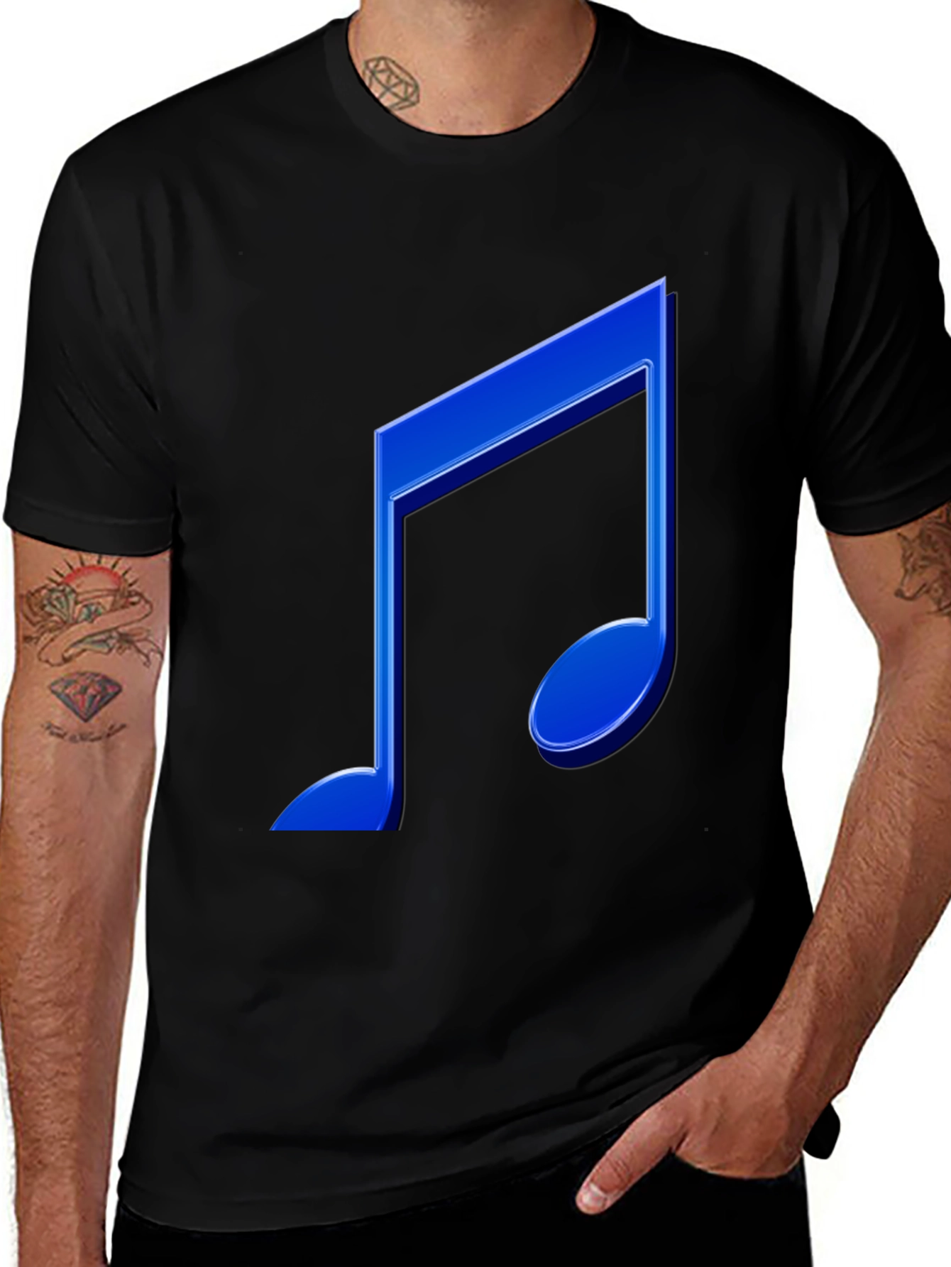 Variant 2 of Blue Music Note Graphic T-Shirt