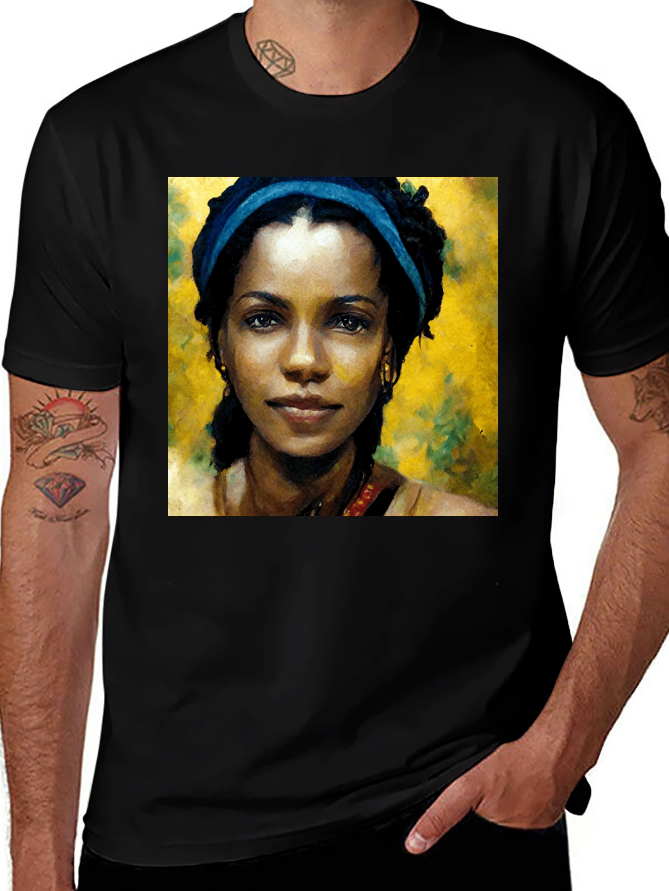 Variant 9 of African Woman Portrait Black T-Shirt