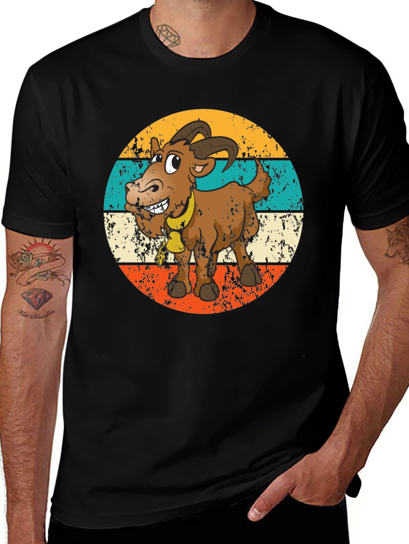 Variant 17 of Retro Goat Graphic Tee - Funny Farm Animal T-Shirt