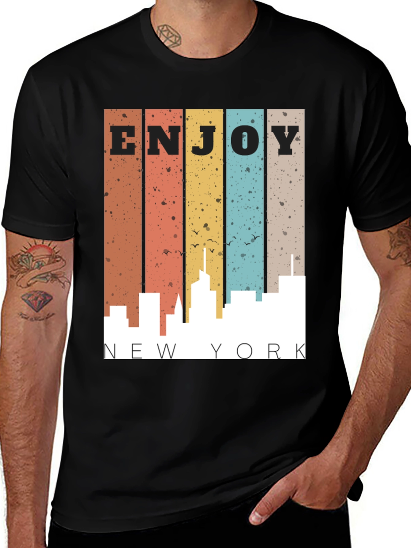Variant 14 of Retro Enjoy New York City Skyline Men's T-Shirt