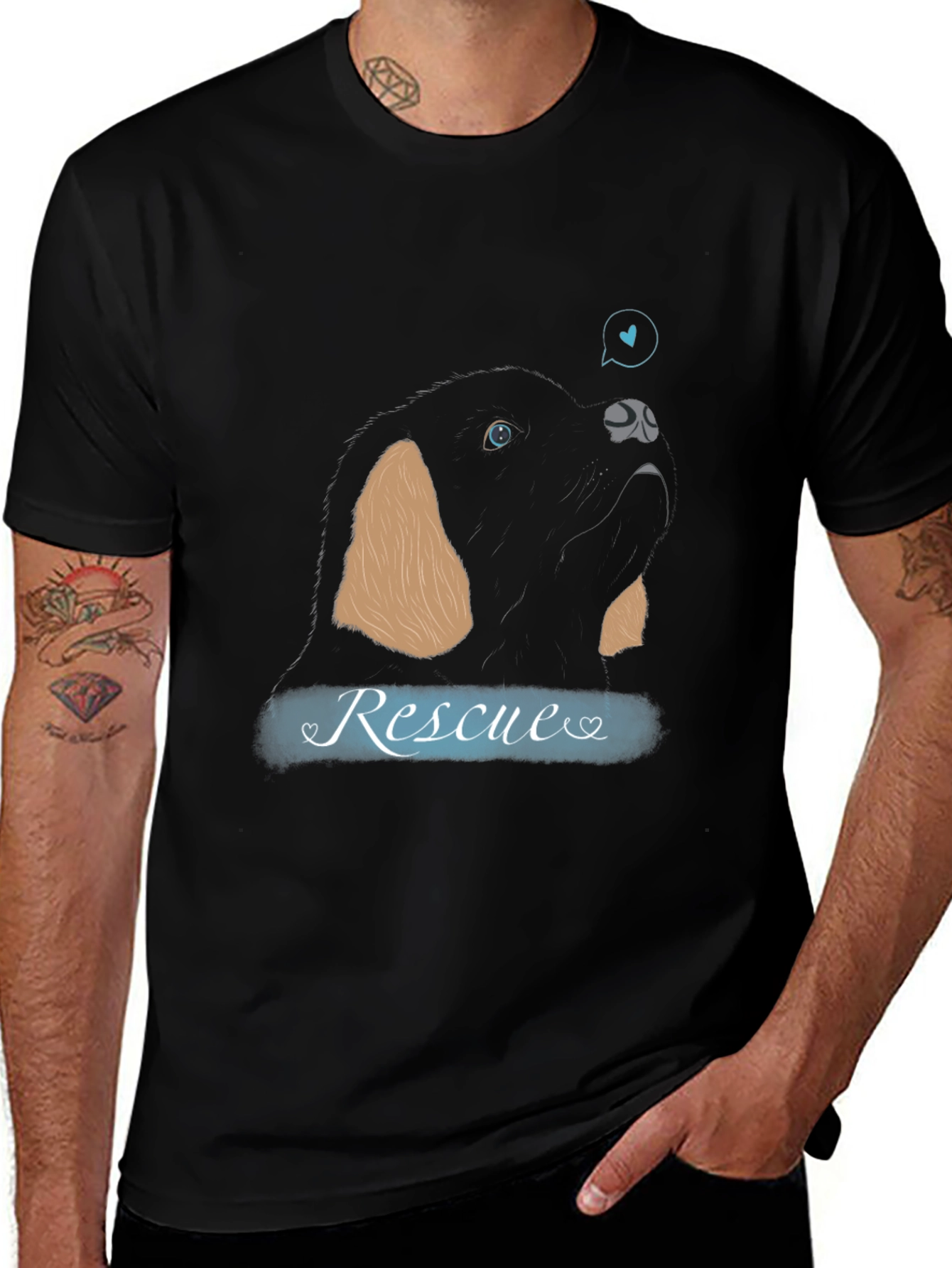 Rescue Dog Graphic Tee - Support Animal Adoption