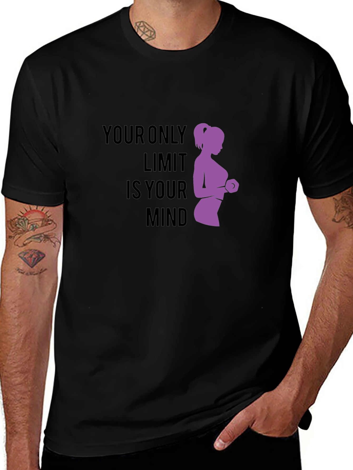 Variant 4 of Motivational Fitness T-Shirt - Limitless Mindset