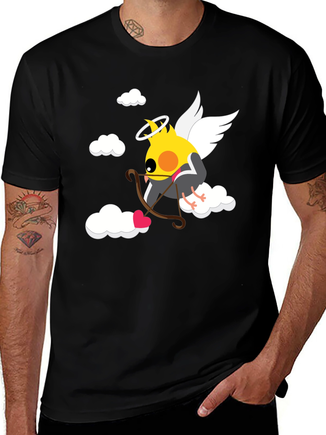 Cupid Cockatiel T-Shirt - Angelic Valentine's Day Tee
