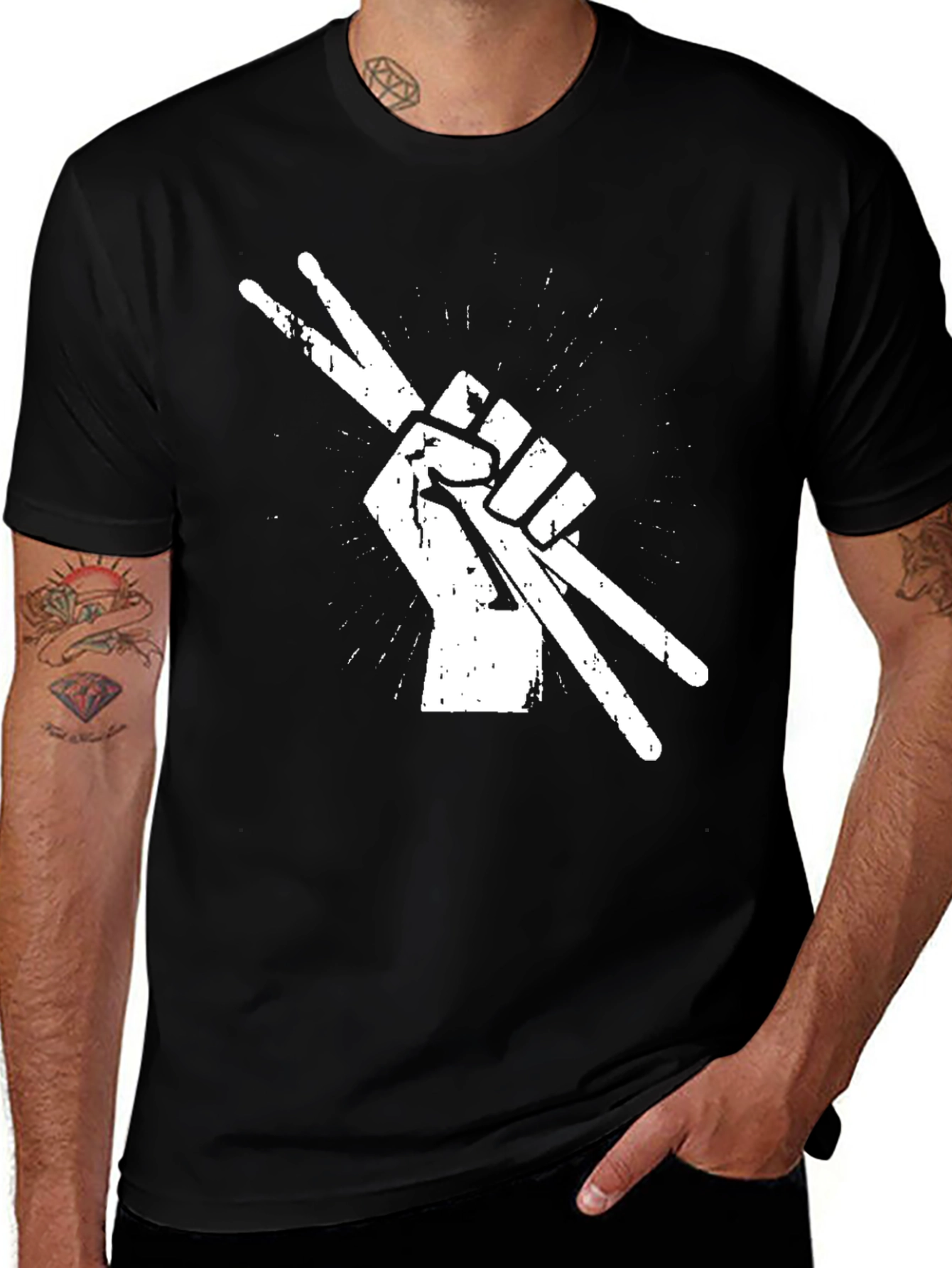 Drummer's Fist T-Shirt - Rock On!