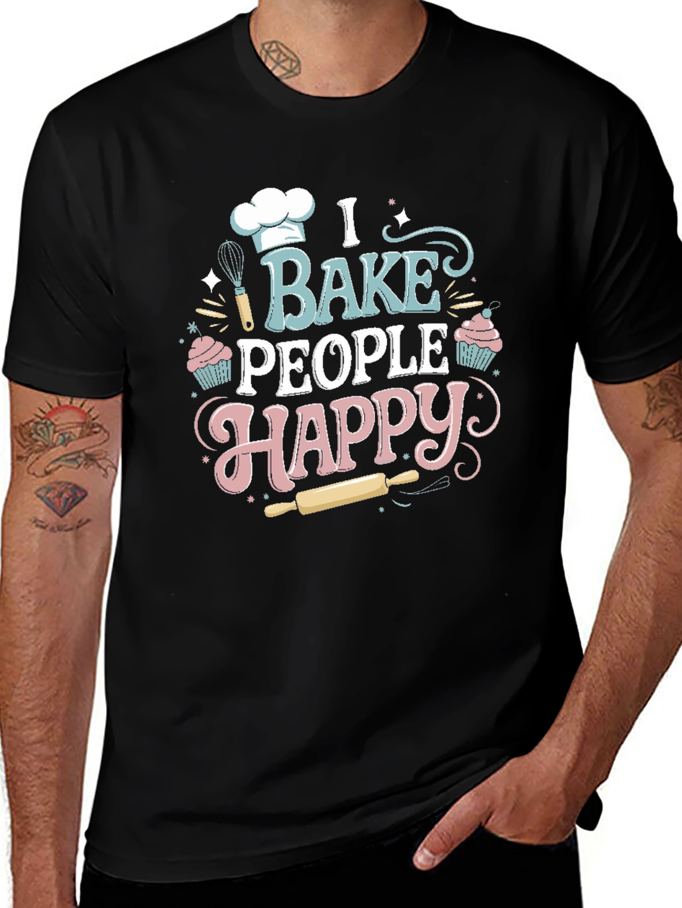 Variant 9 of I Bake People Happy Graphic Tee