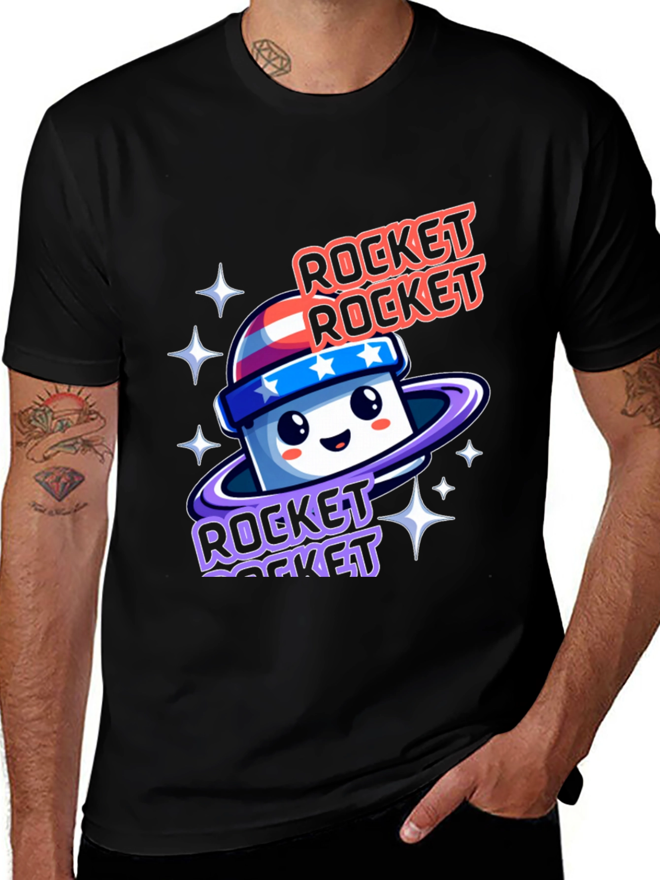Variant 16 of Rocket Rocket Cartoon Graphic Tee