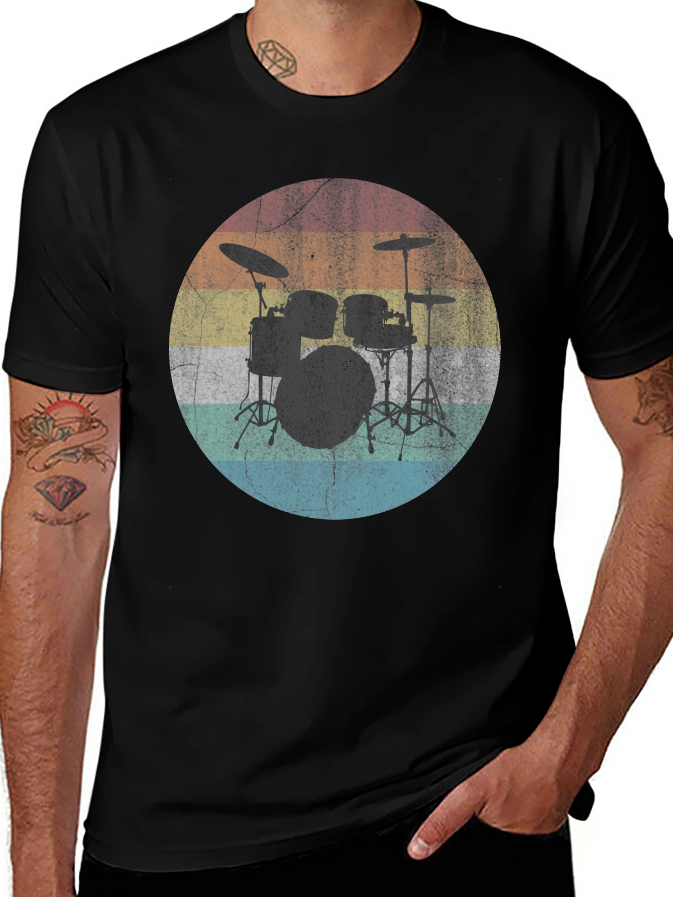 Variant 24 of Vintage Drum Kit T-Shirt - Musician Tee