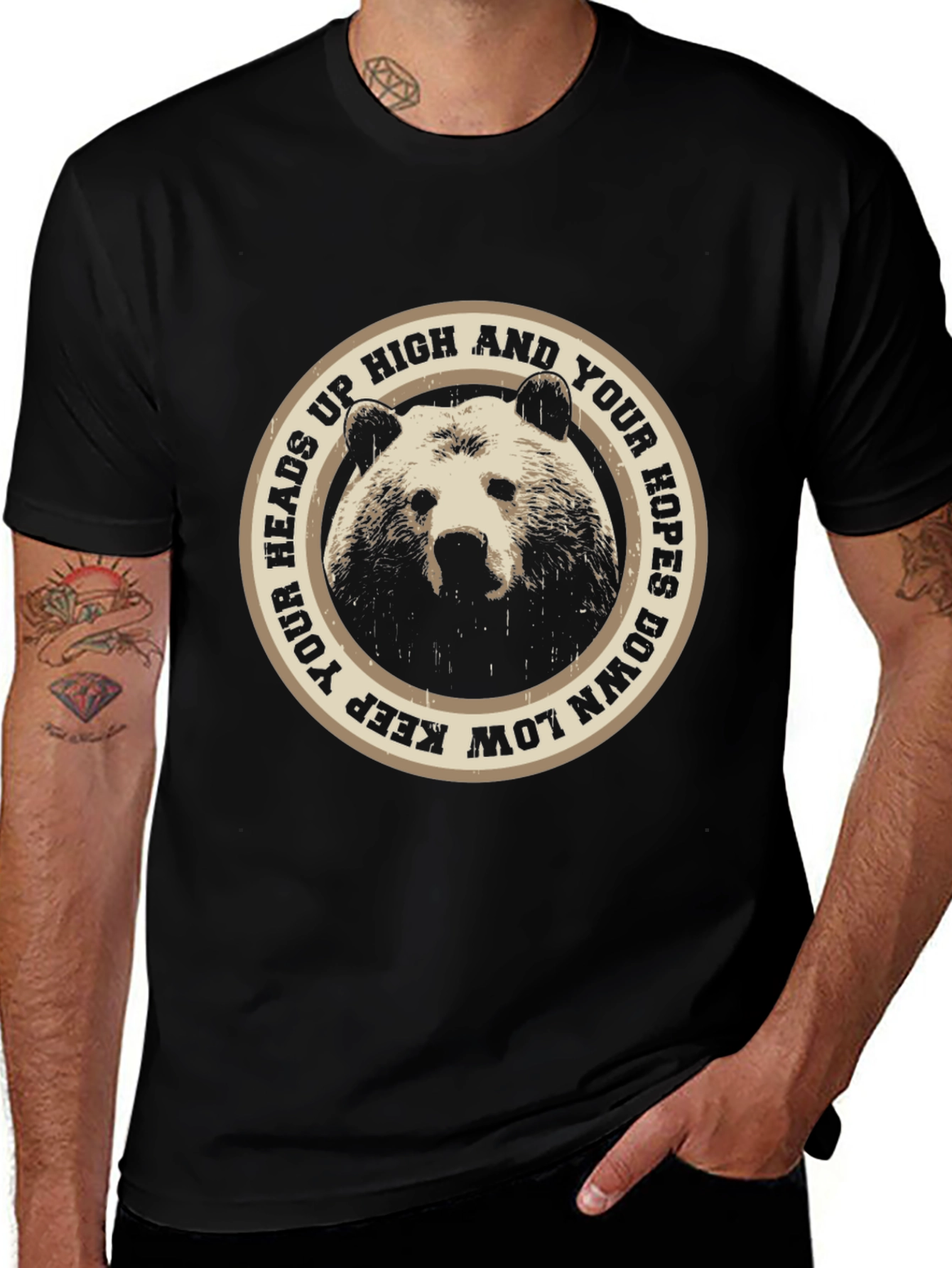 Variant 30 of Bear Heads Up High Graphic T-Shirt
