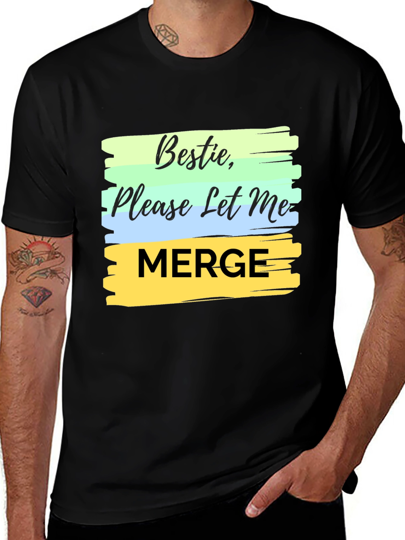 Variant 30 of Bestie Please Let Me Merge Black T-Shirt
