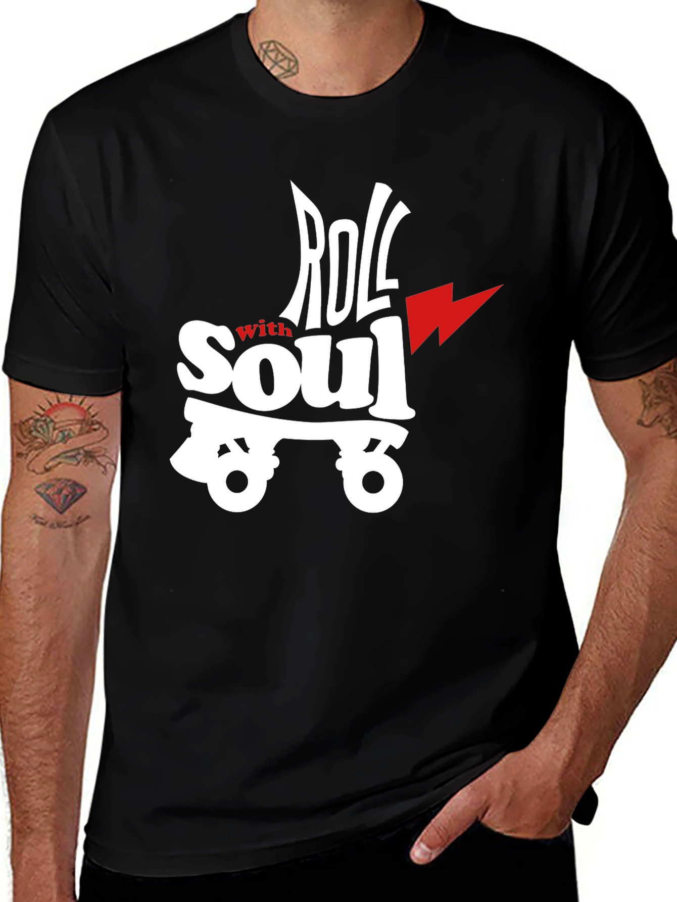 Variant 22 of Roll With Soul Graphic T-Shirt - Black