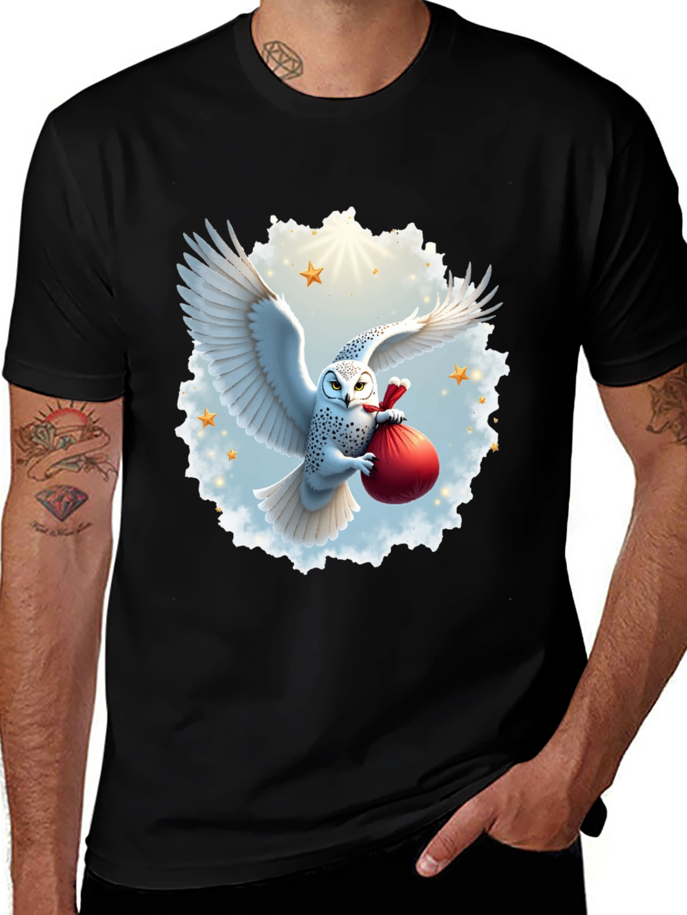 Variant 10 of Owl Gift Black T-Shirt