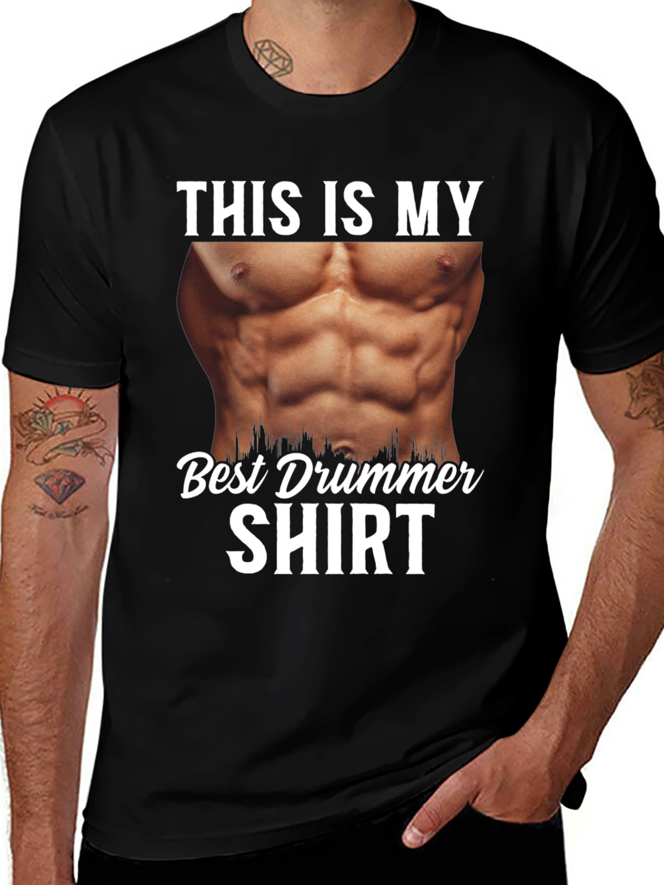 Variant 14 of Funny Drummer Muscle T-Shirt