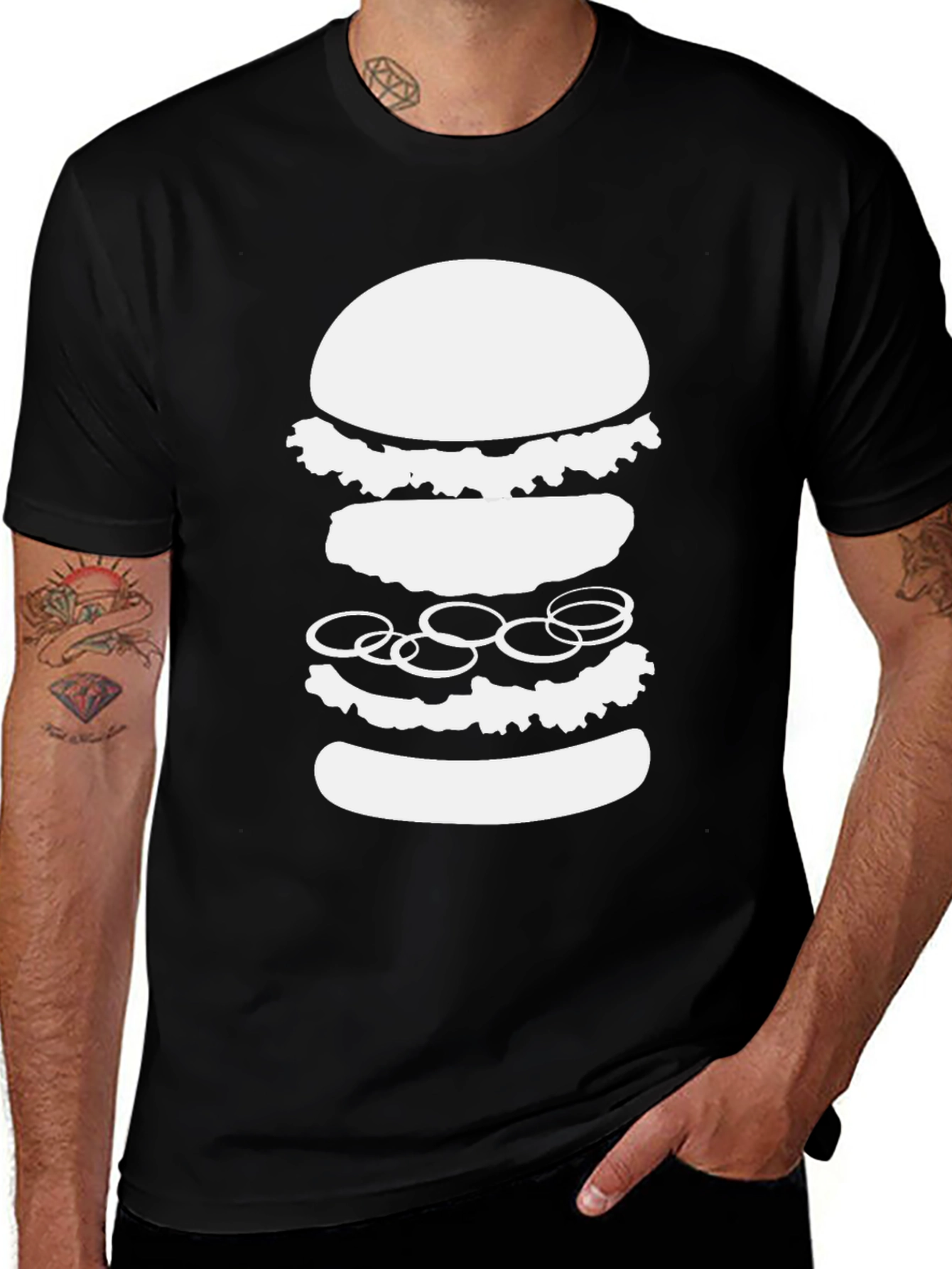 Variant 2 of Burger Graphic T-Shirt - Casual Black Tee