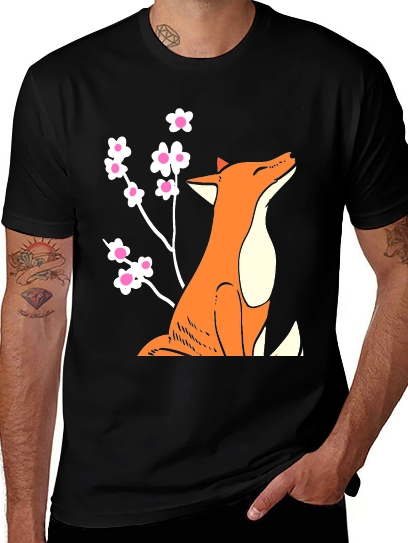 Variant 15 of Fox & Flowers Graphic Print T-Shirt
