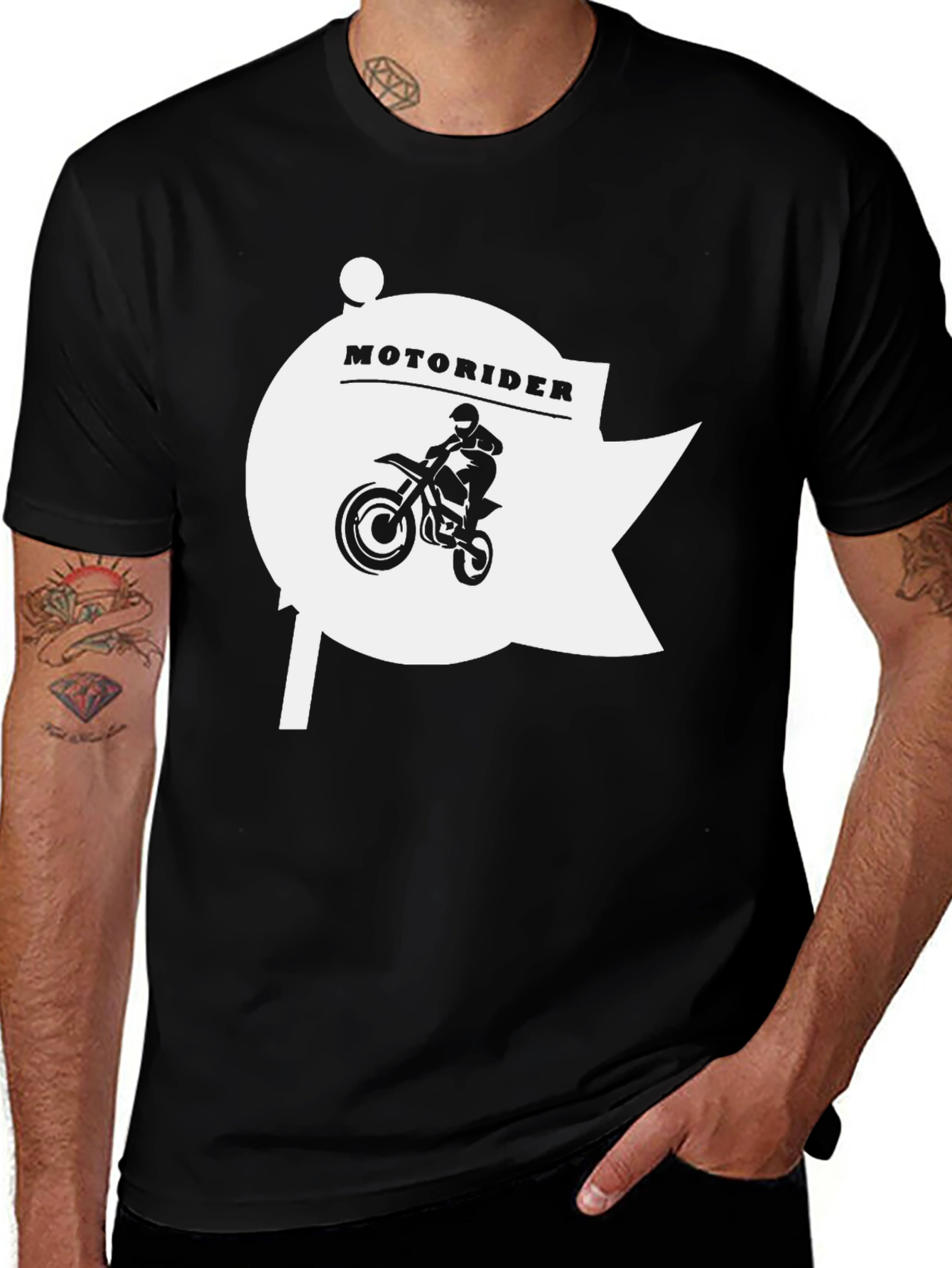 Variant 12 of Motorider Graphic T-Shirt | Black Cotton Tee