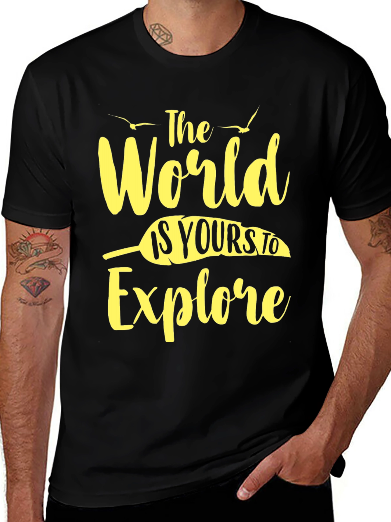 Variant 2 of Explore the World Graphic Tee - Black