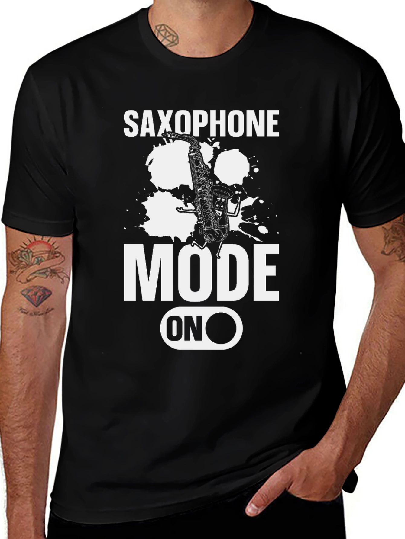 Variant 23 of Saxophone Mode On Graphic T-Shirt