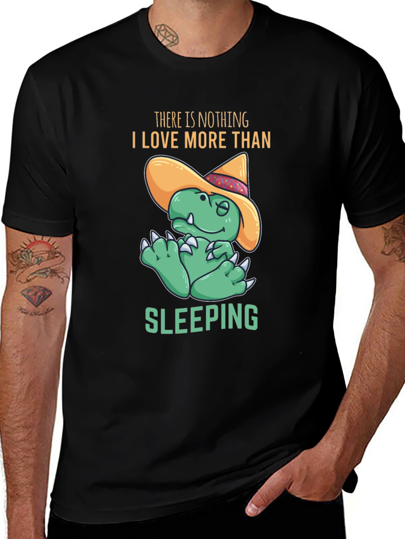 Variant 20 of Sleeping Dinosaur T-Shirt - Funny Cartoon Tee