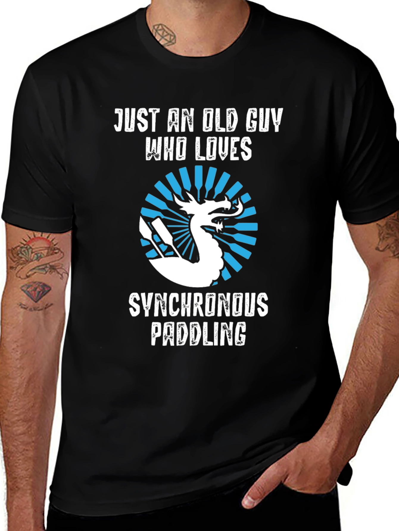 Variant 20 of Synchronous Paddling Old Guy T-Shirt - Dragon Boat