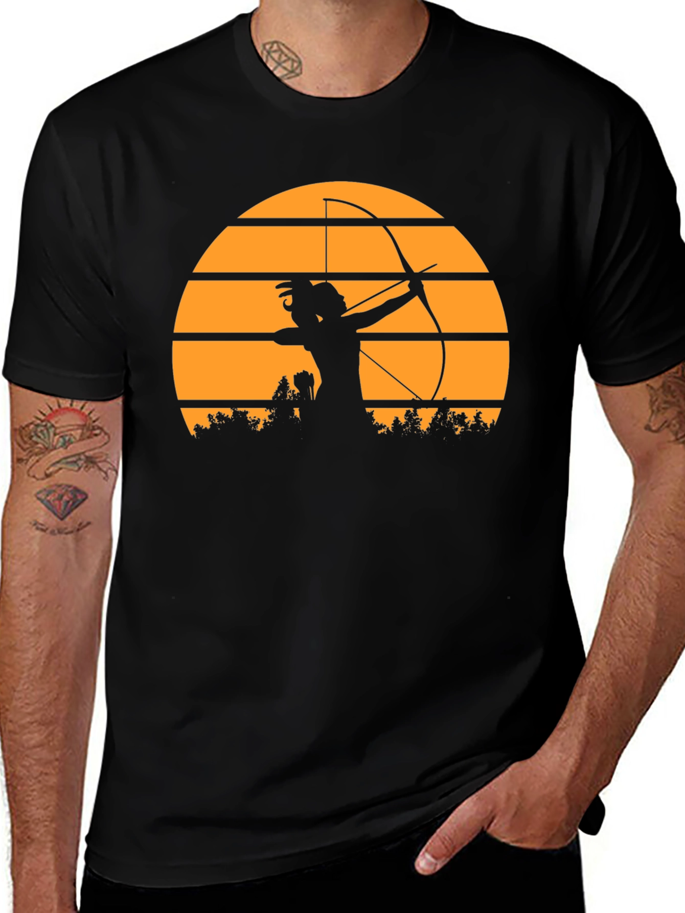Variant 5 of Archer Sunset Black T-Shirt