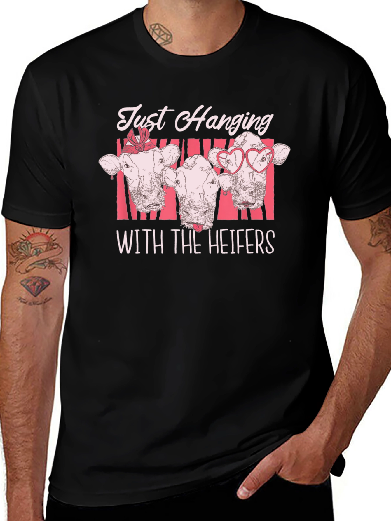 Just Hanging with the Heifers Black T-Shirt
