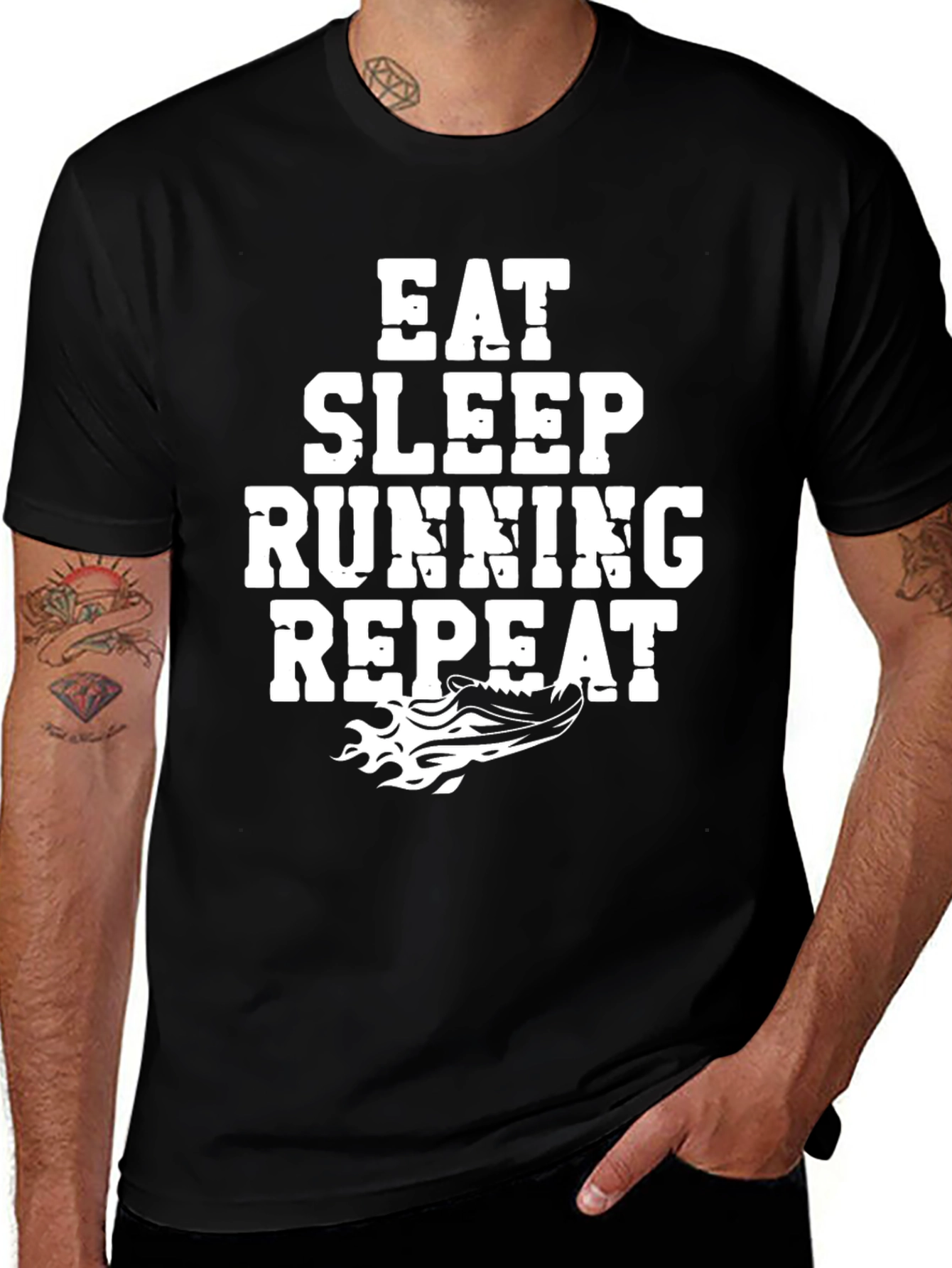 Variant 16 of Eat Sleep Running Repeat Black T-Shirt
