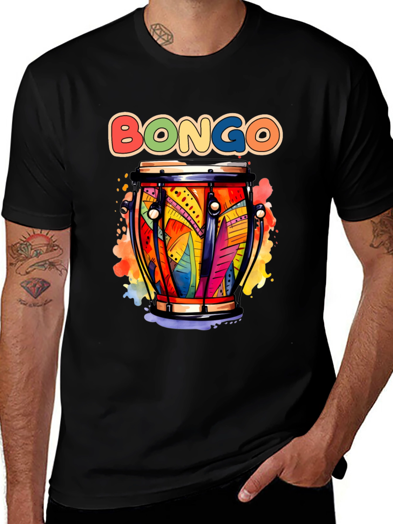 Variant 22 of Bongo Drum Colorful Graphic T-Shirt
