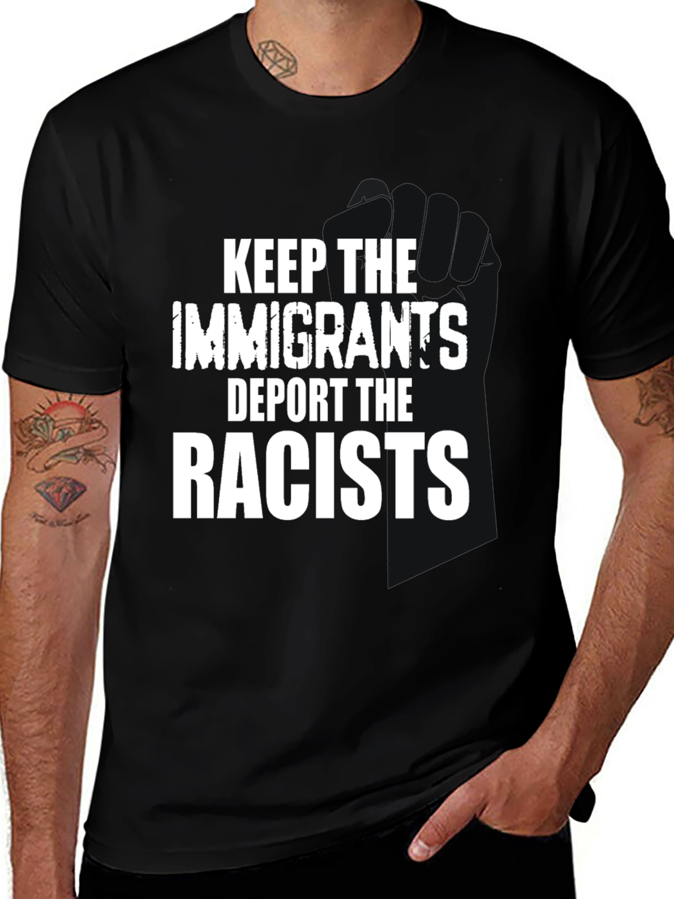 Variant 18 of Keep Immigrants, Deport Racists T-Shirt