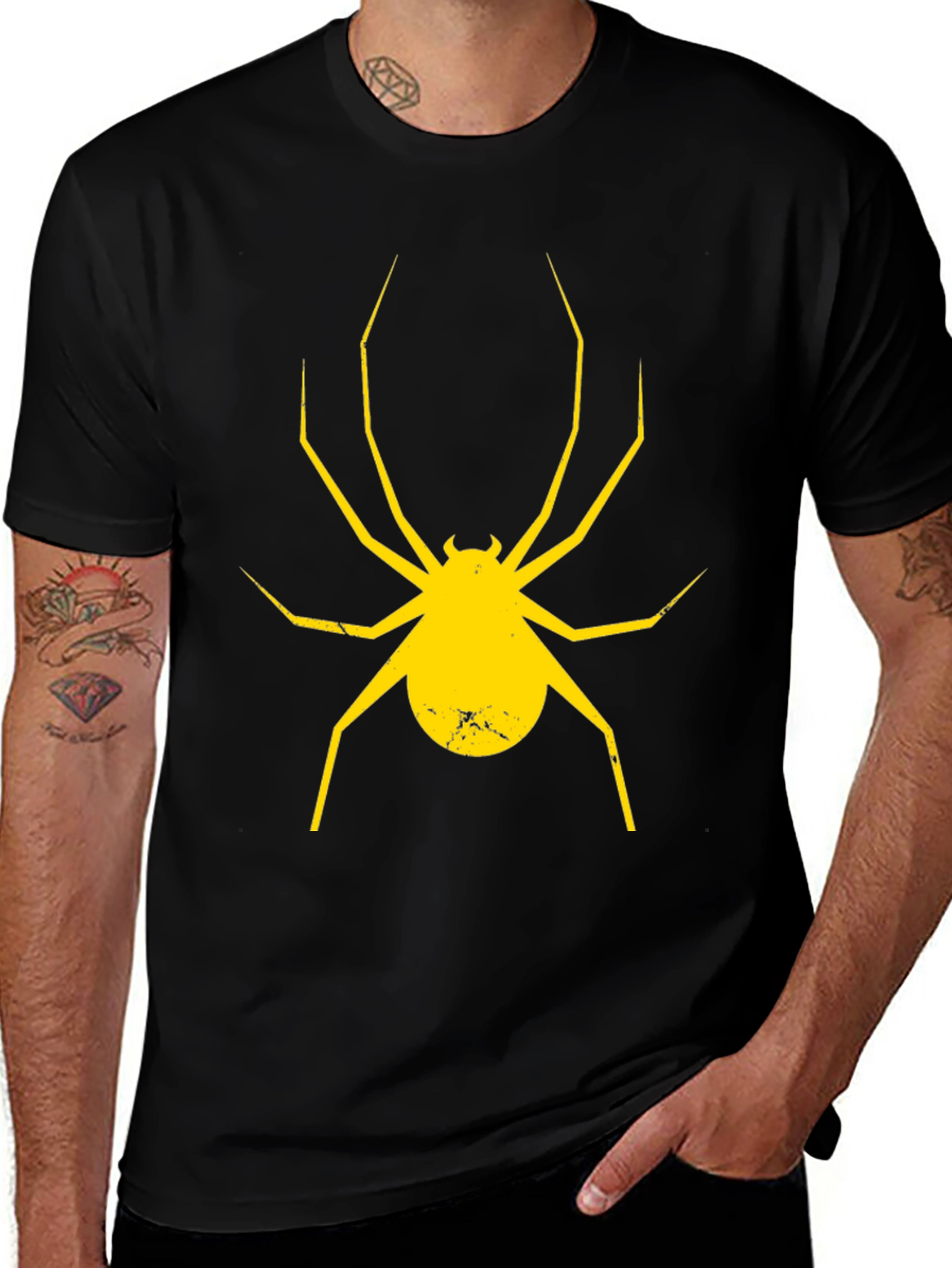 Variant 9 of Spider Graphic T-Shirt - Black Cotton Tee