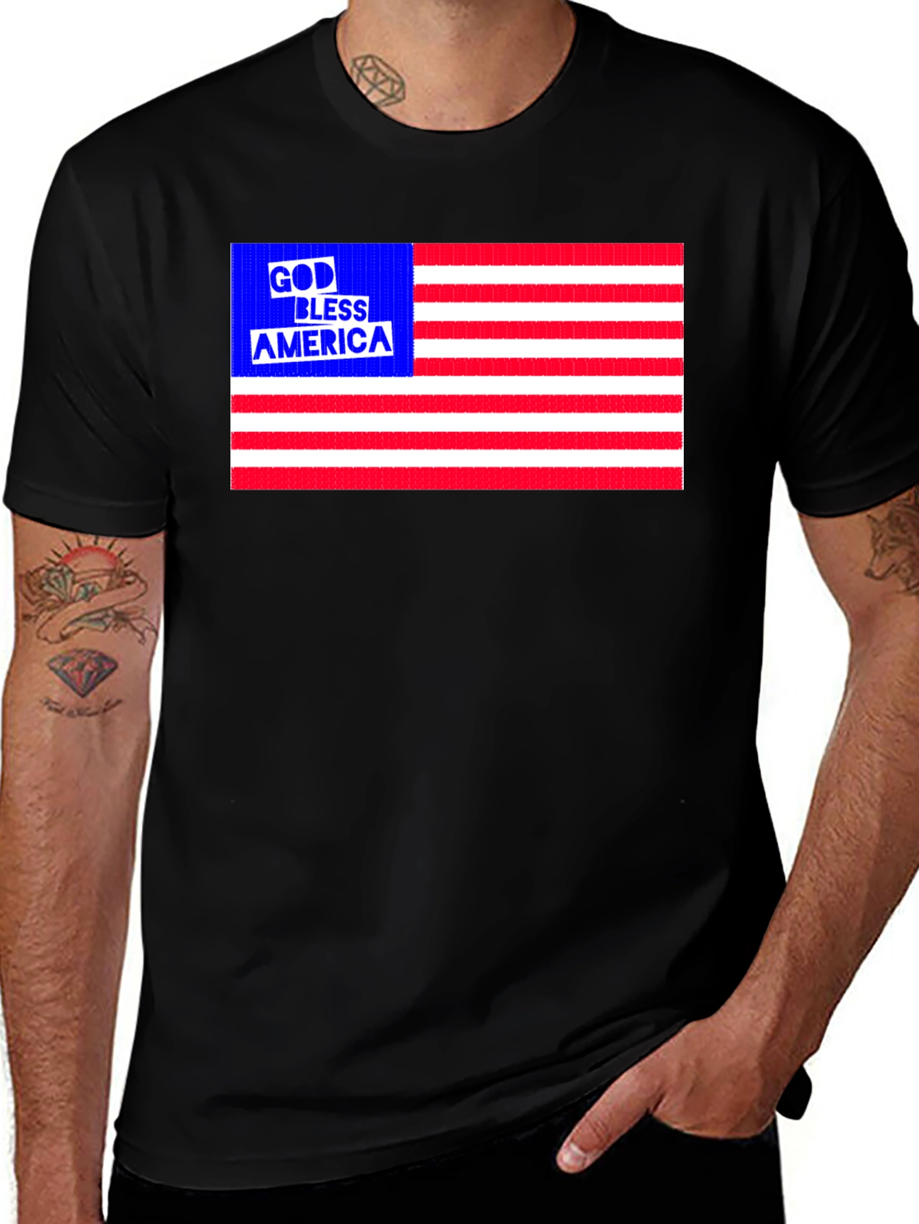 Variant 13 of God Bless America Patriotic Graphic Tee