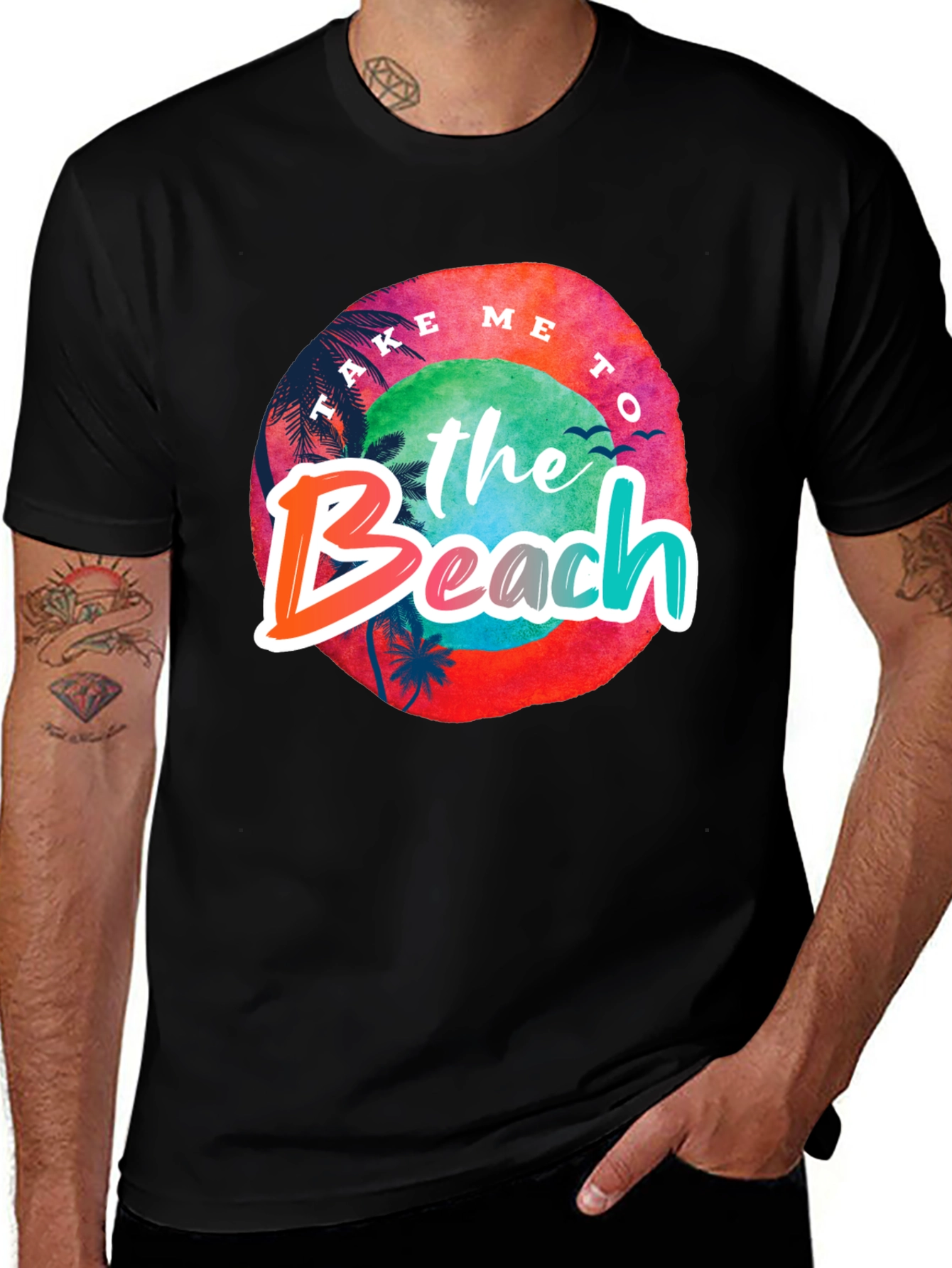 Variant 18 of Take Me To the Beach Black Graphic Tee