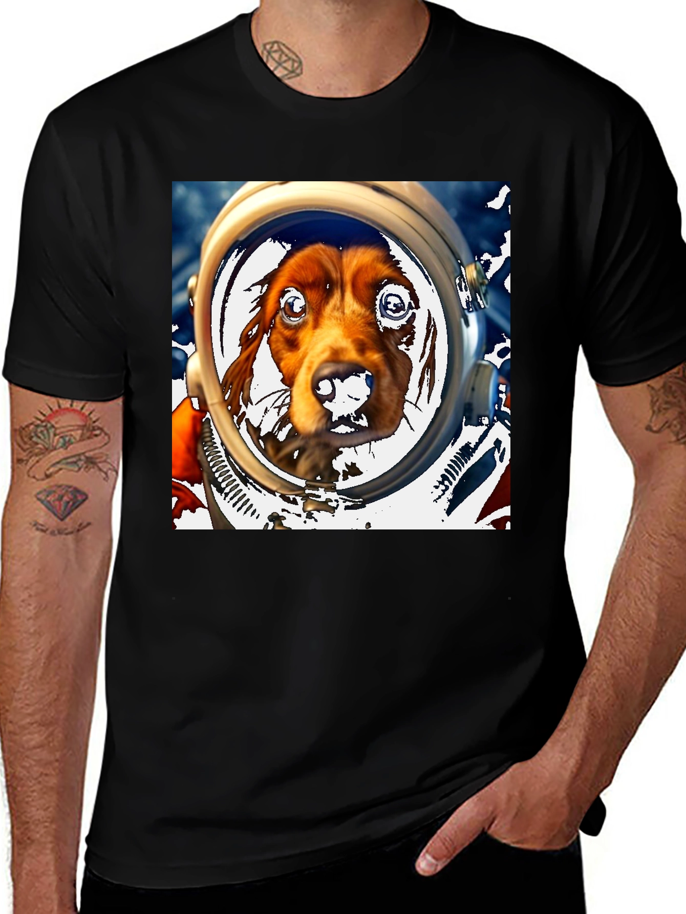 Variant 14 of Dog Astronaut Graphic Tee - Space Dog Lover T-Shirt