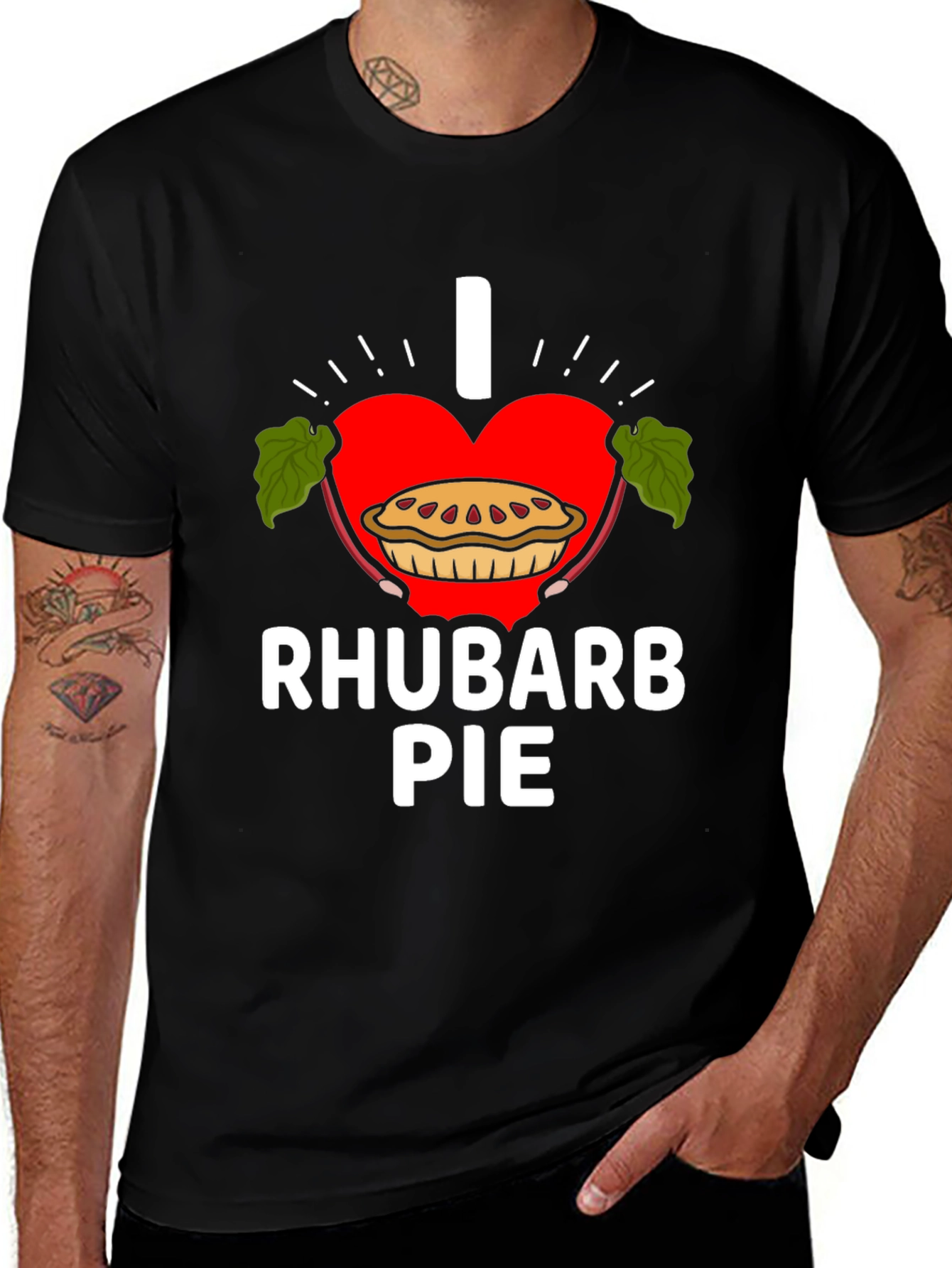 Variant 22 of I Love Rhubarb Pie Graphic Tee Shirt