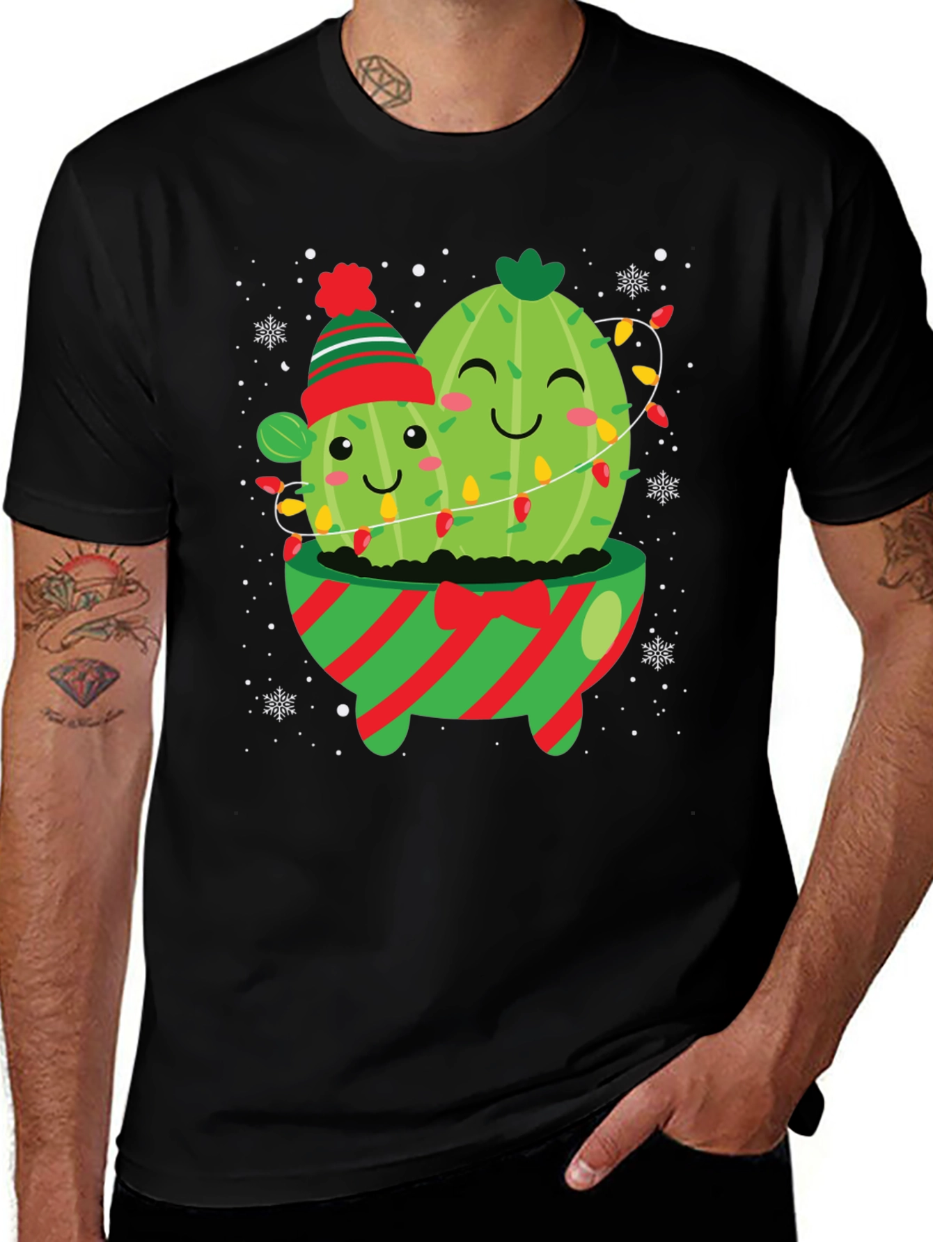 Festive Cactus Christmas T-Shirt