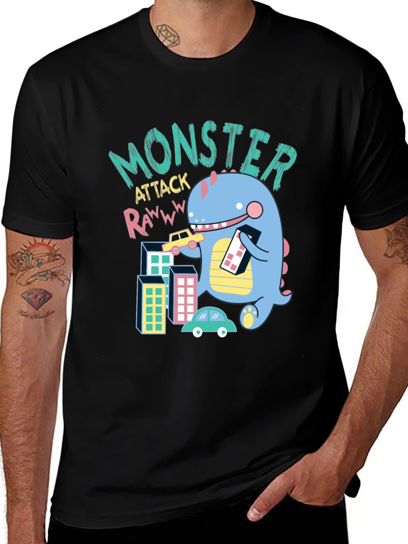 Variant 26 of Monster Attack Graphic T-Shirt - Fun & Unique Design
