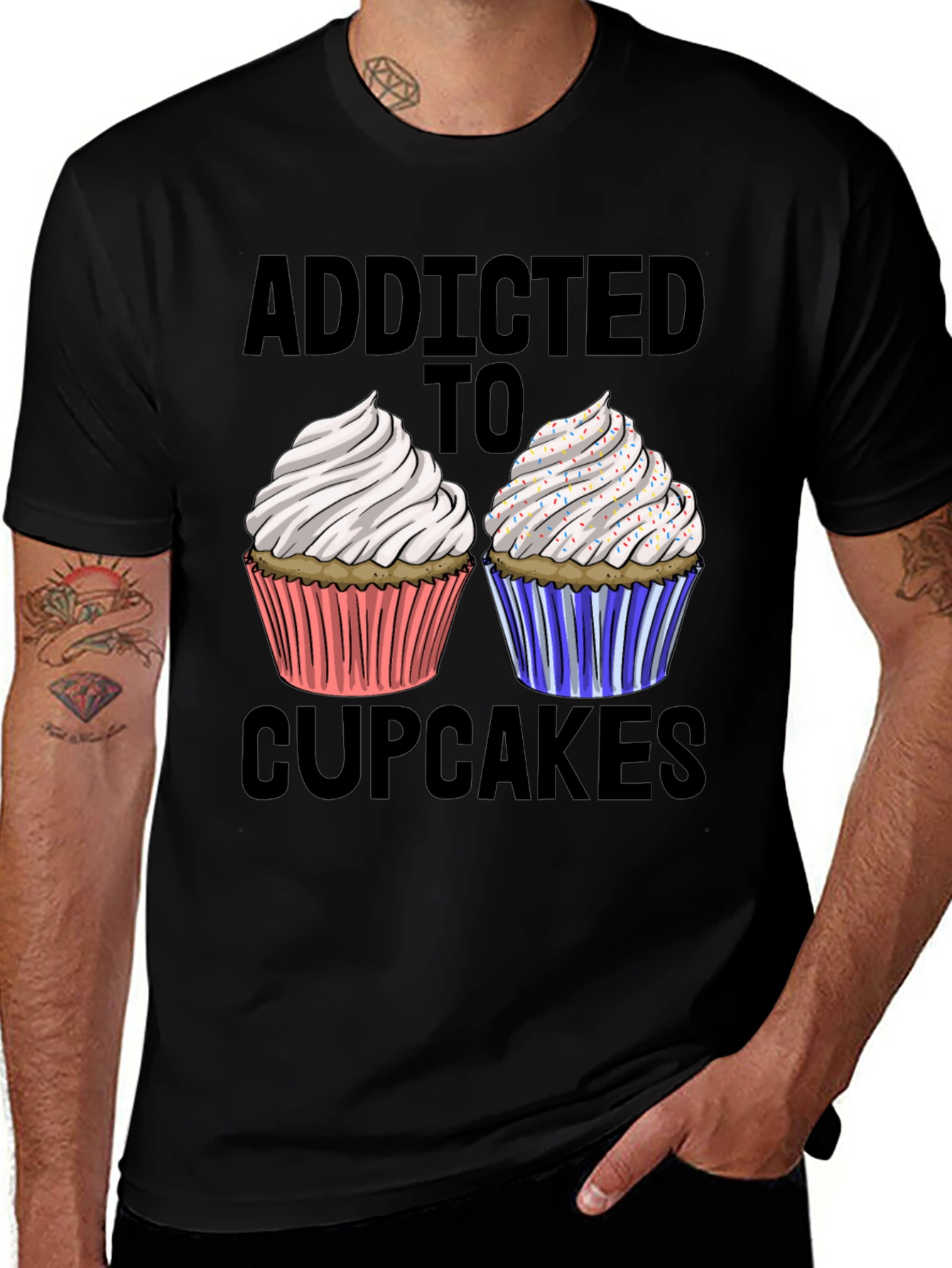 Variant 6 of Addicted to Cupcakes Graphic T-Shirt