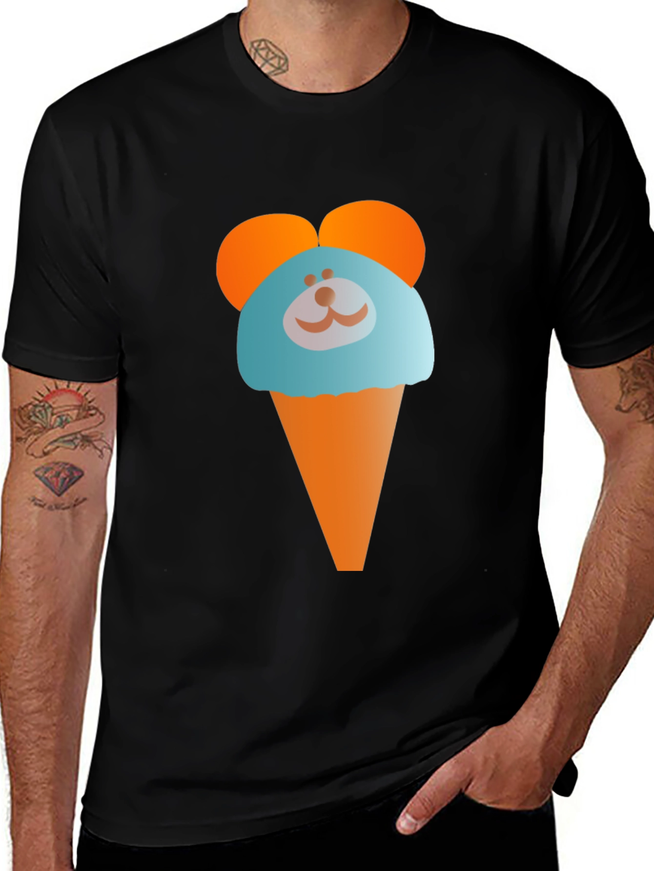 Variant 14 of Cute Cartoon Ice Cream Bear Graphic T-Shirt