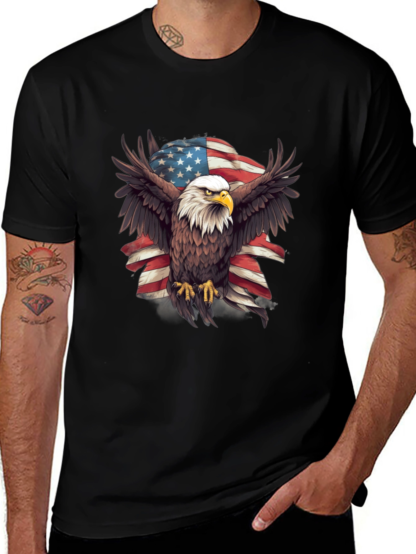 Variant 2 of American Eagle USA Flag Graphic T-Shirt