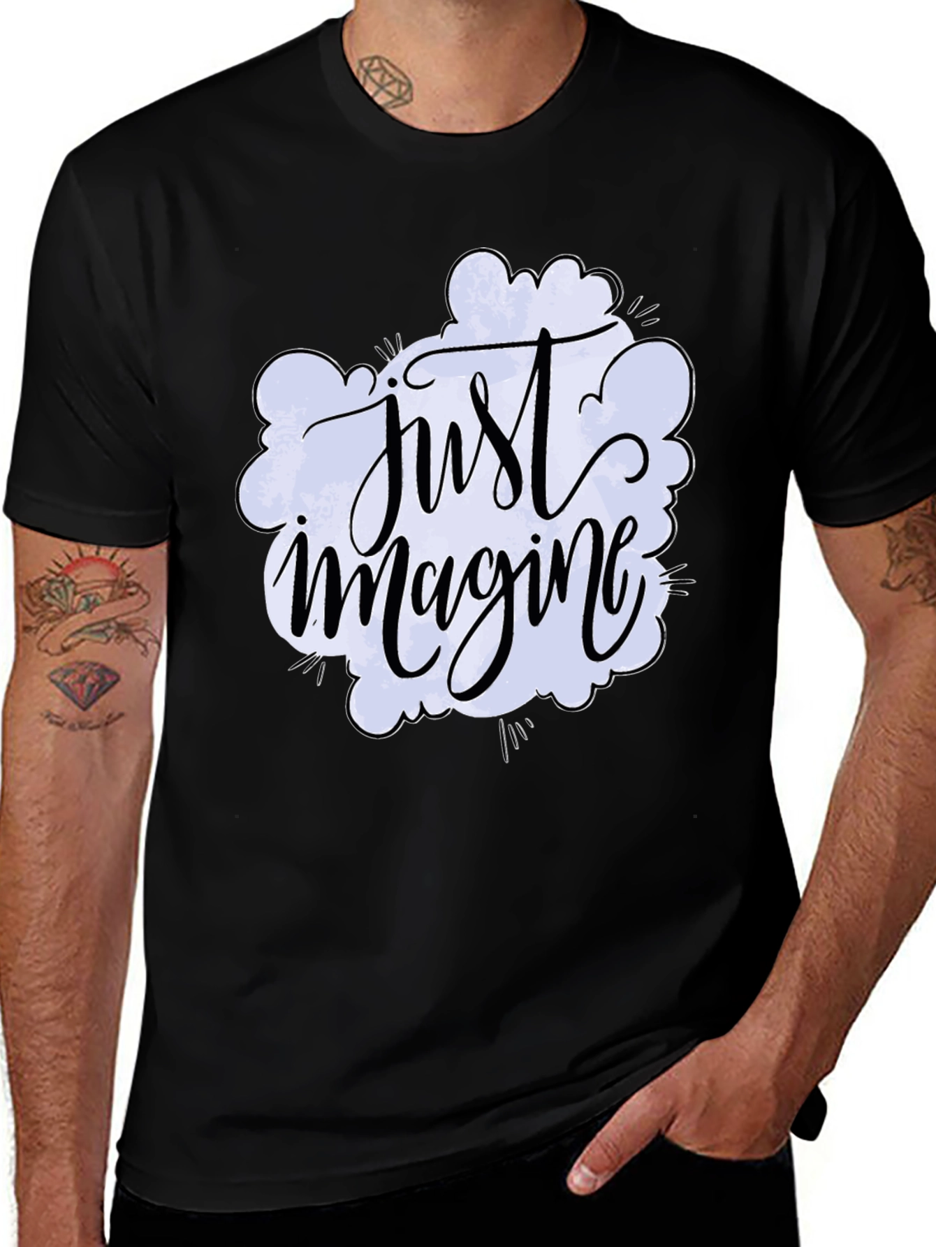 Variant 24 of Just Imagine Graphic Tee - Crew Neck Soft Cotton Blend