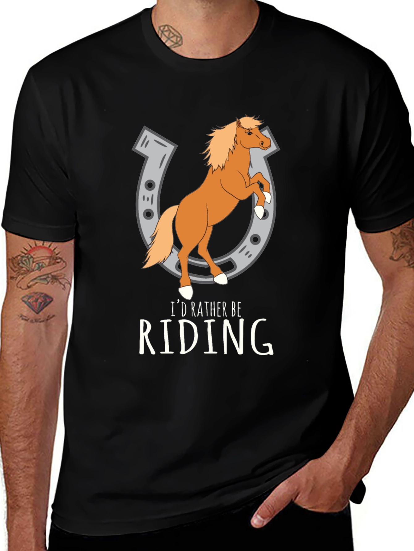 Variant 11 of Riding Horse T-Shirt - Novelty Graphic Tee