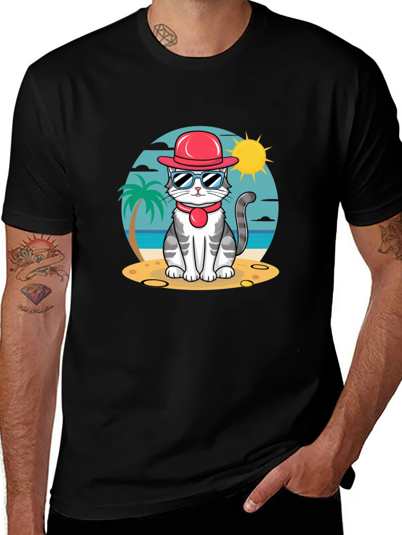 Variant 28 of Cool Cat Beach T-Shirt
