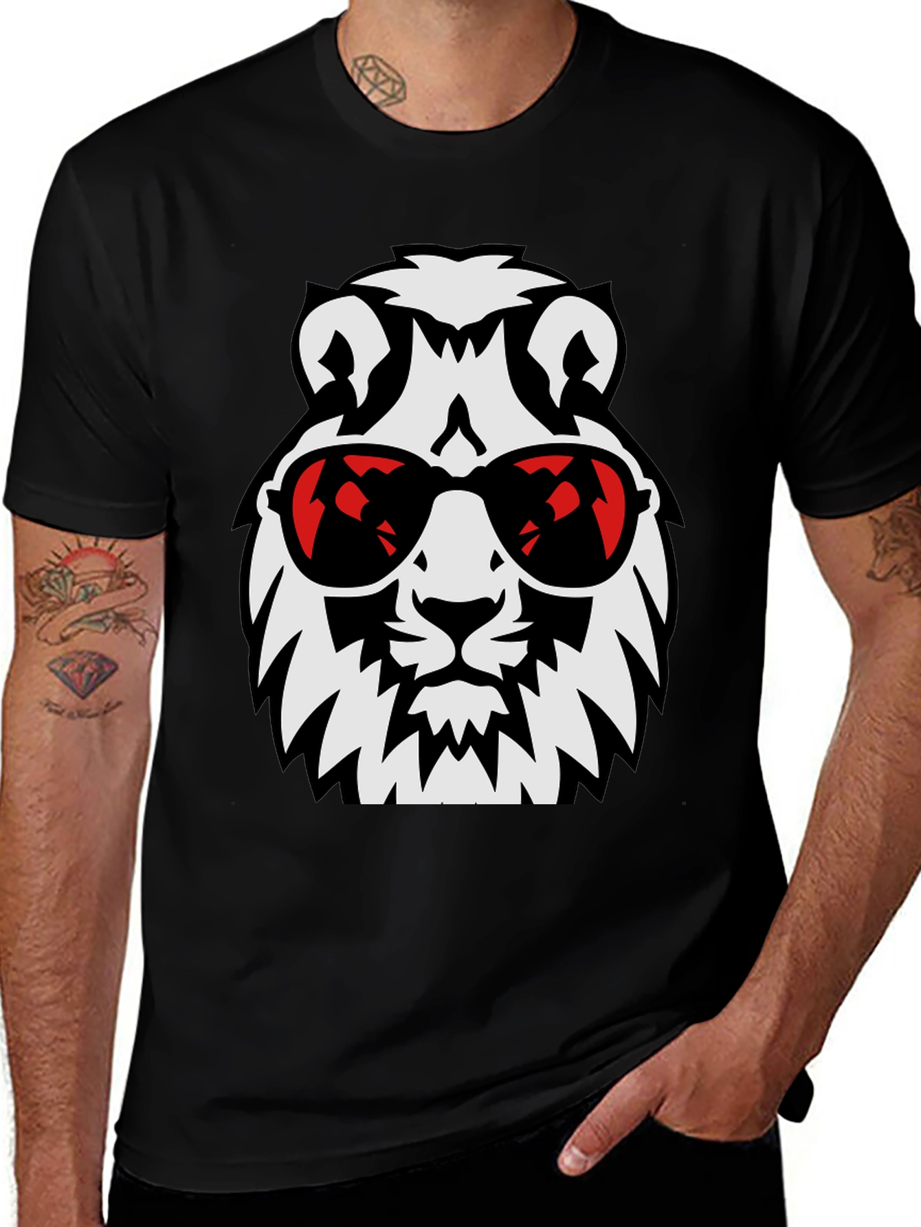 Variant 14 of Cool Lion Graphic Tee - Black Stylish T-Shirt