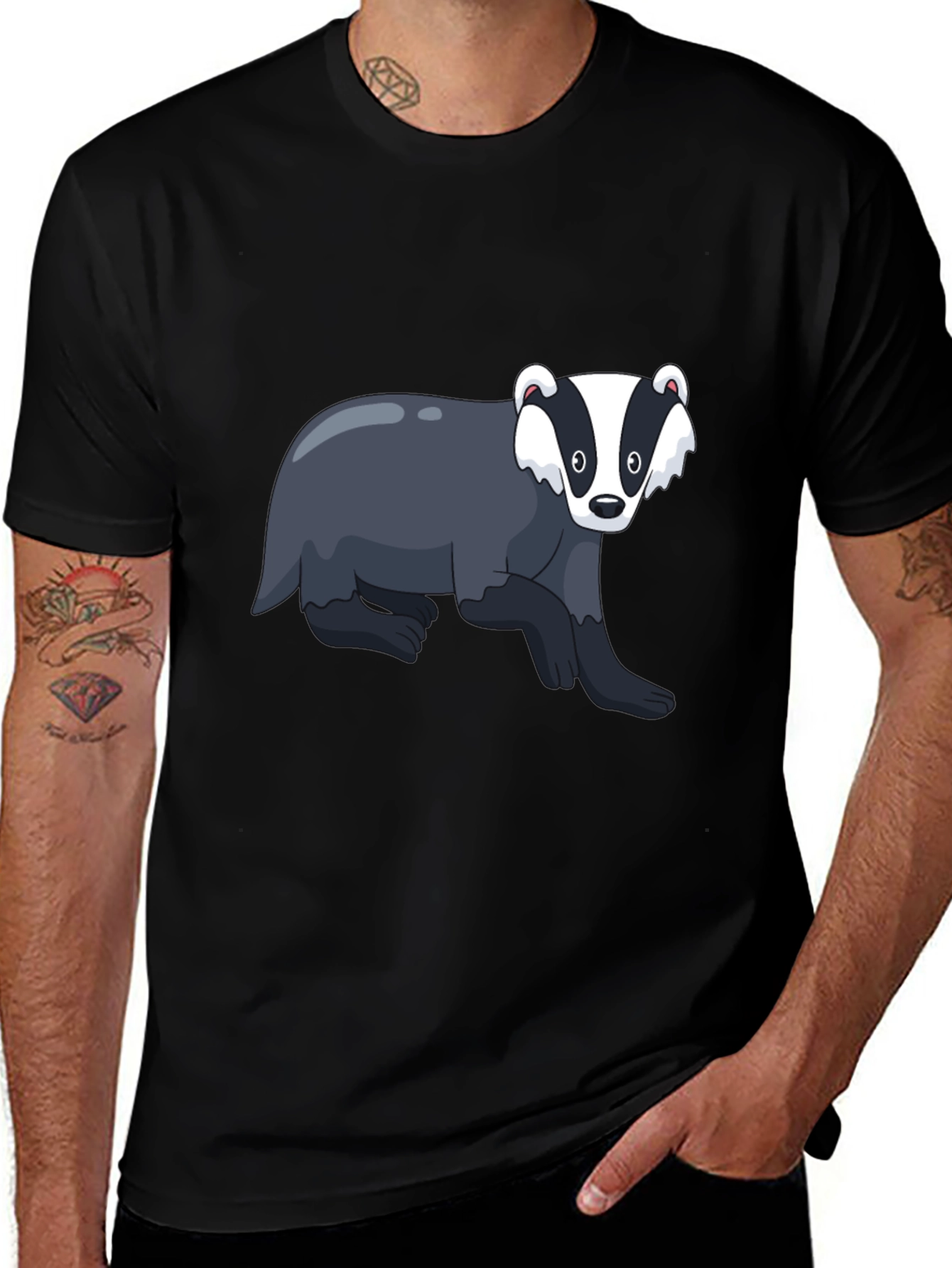 Variant 28 of Badger Graphic Tee - Men's Black T-Shirt