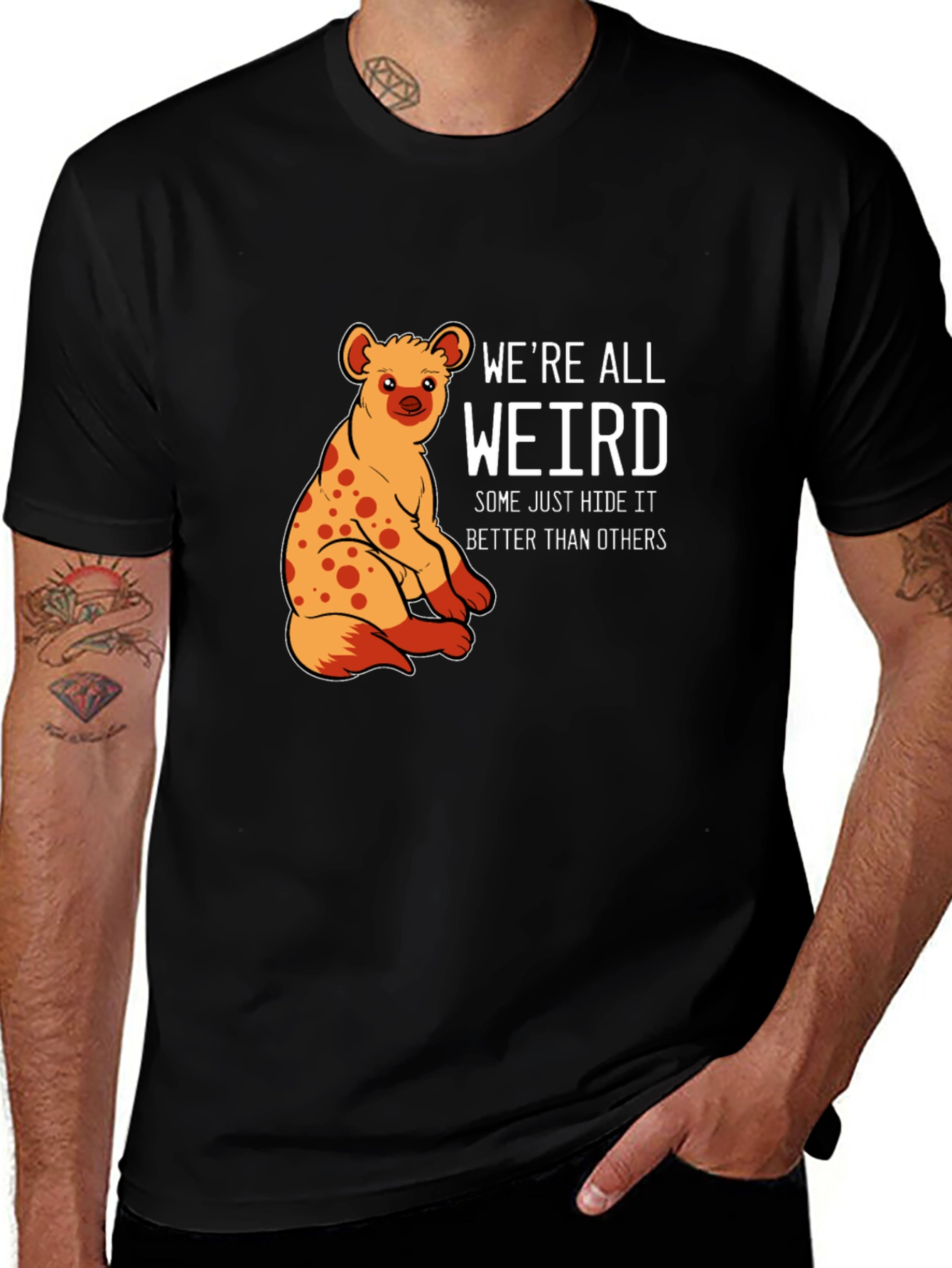 Black We're All Weird Hyena Graphic Tee main image