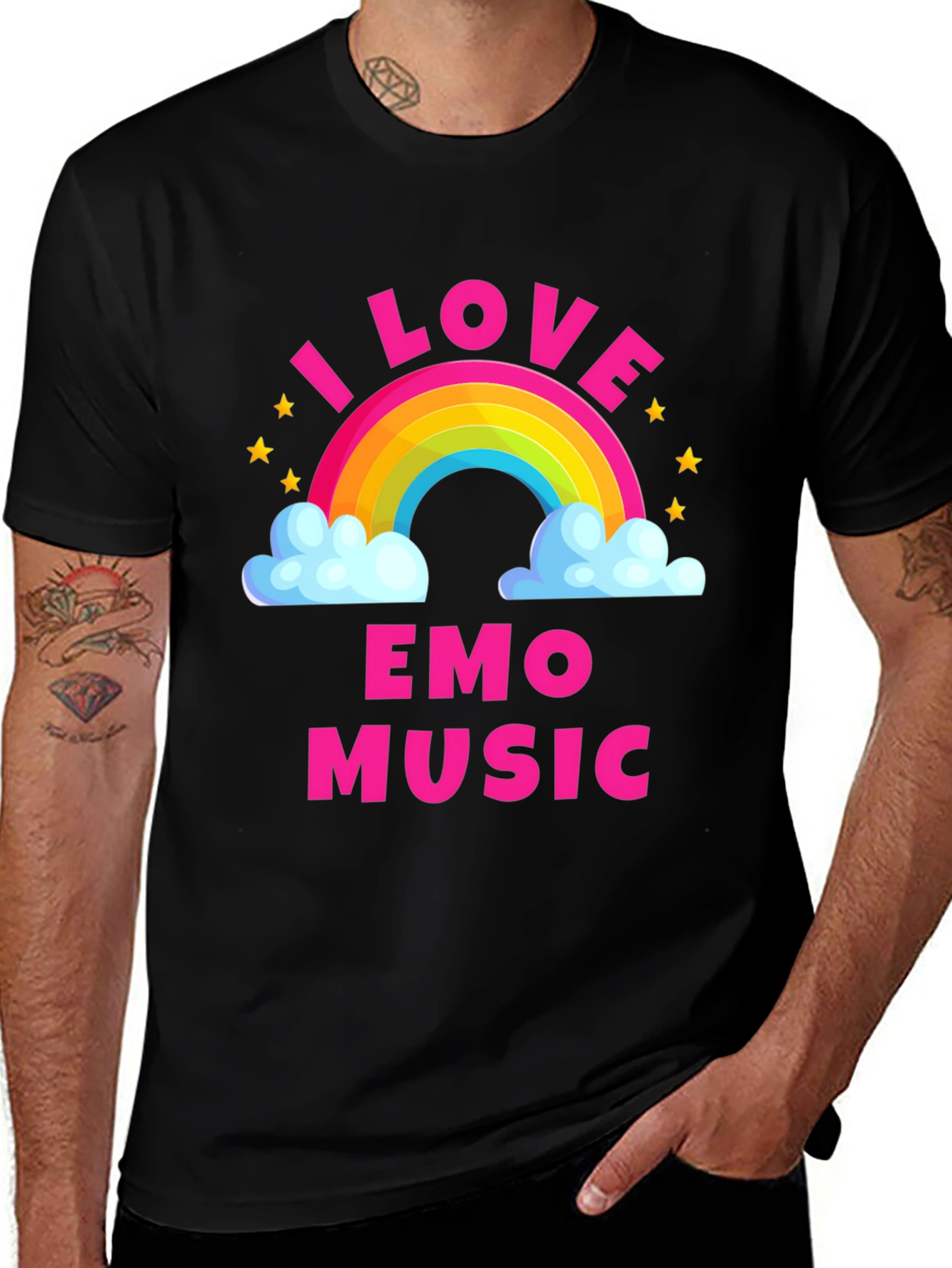 Variant 15 of I Love Emo Music Rainbow T-Shirt