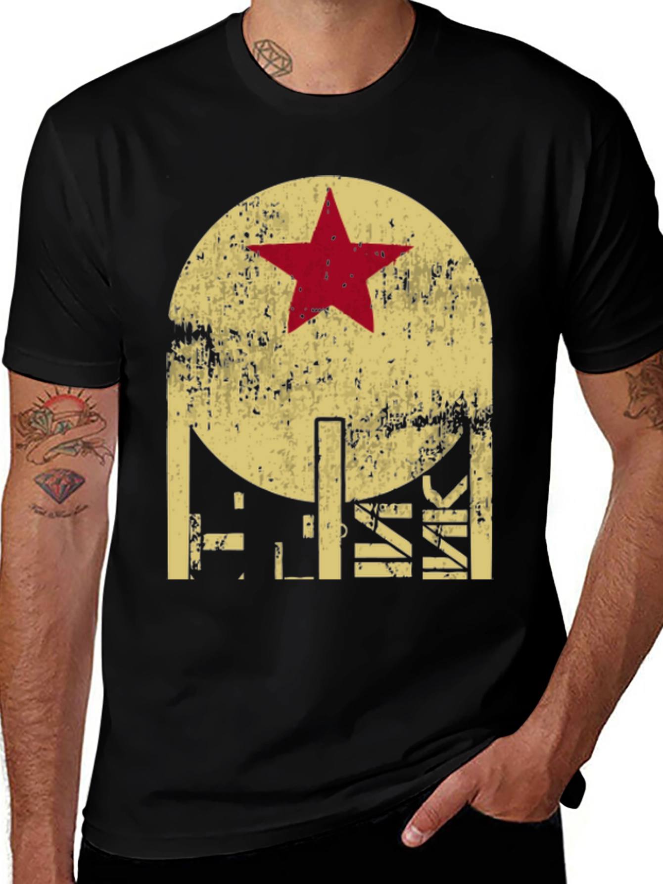 Variant 30 of Retro Graphic T-Shirt - Distressed Star Design